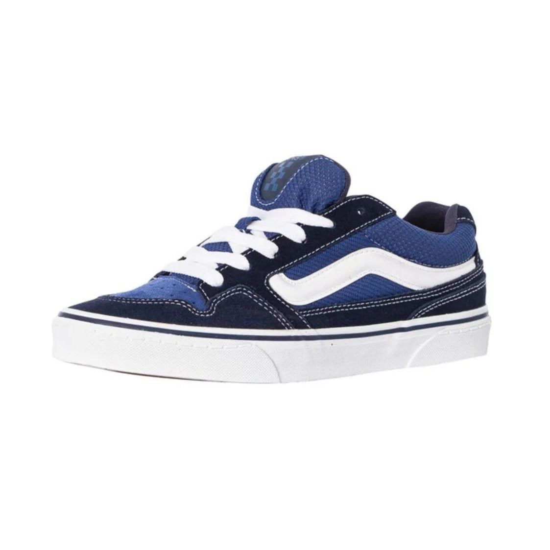 VANS Caldrone Navy Suede Mesh Trainer Navy model front view