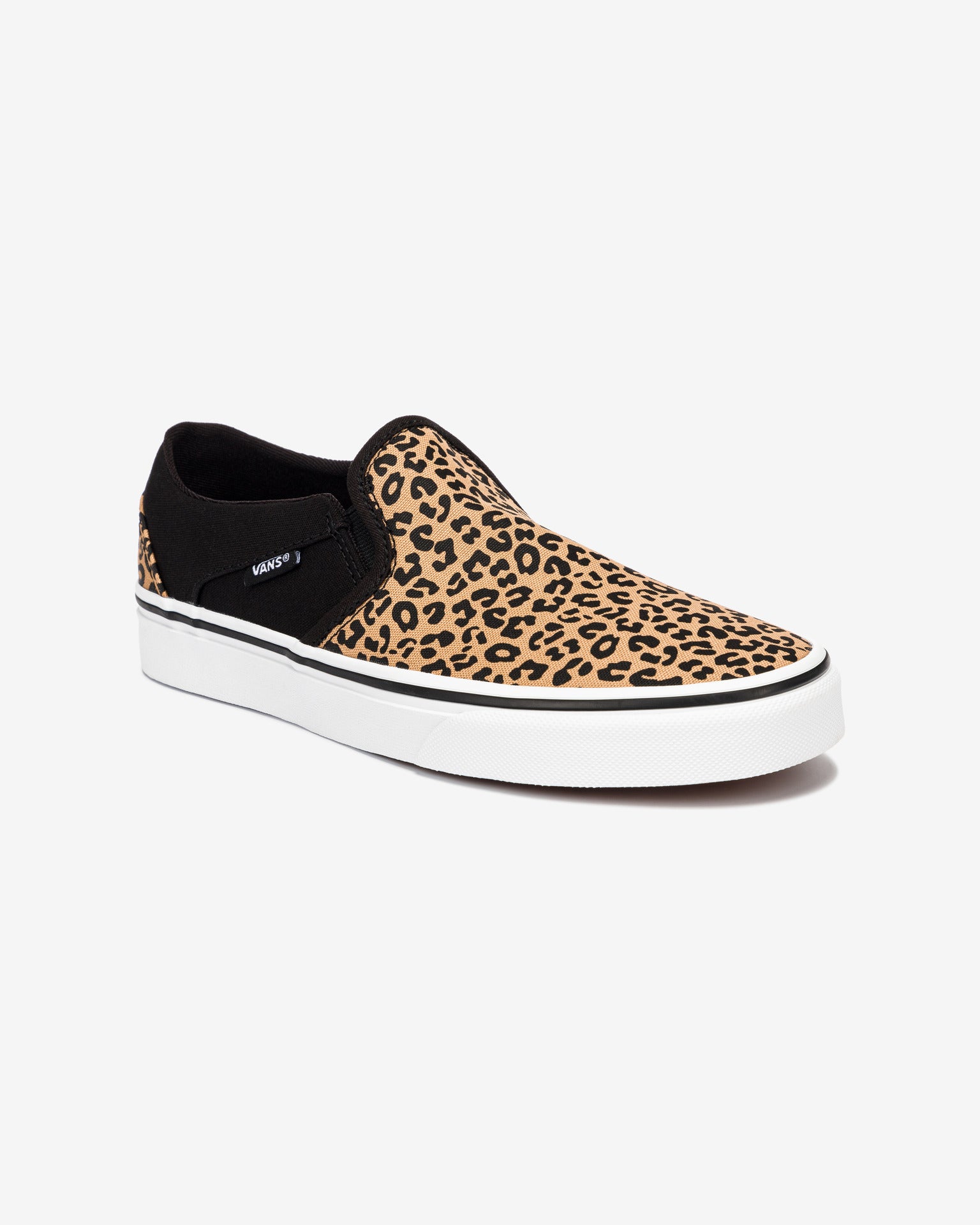 Vans Womens WN Asher Checkers Black/White Trainers Black/White front view
