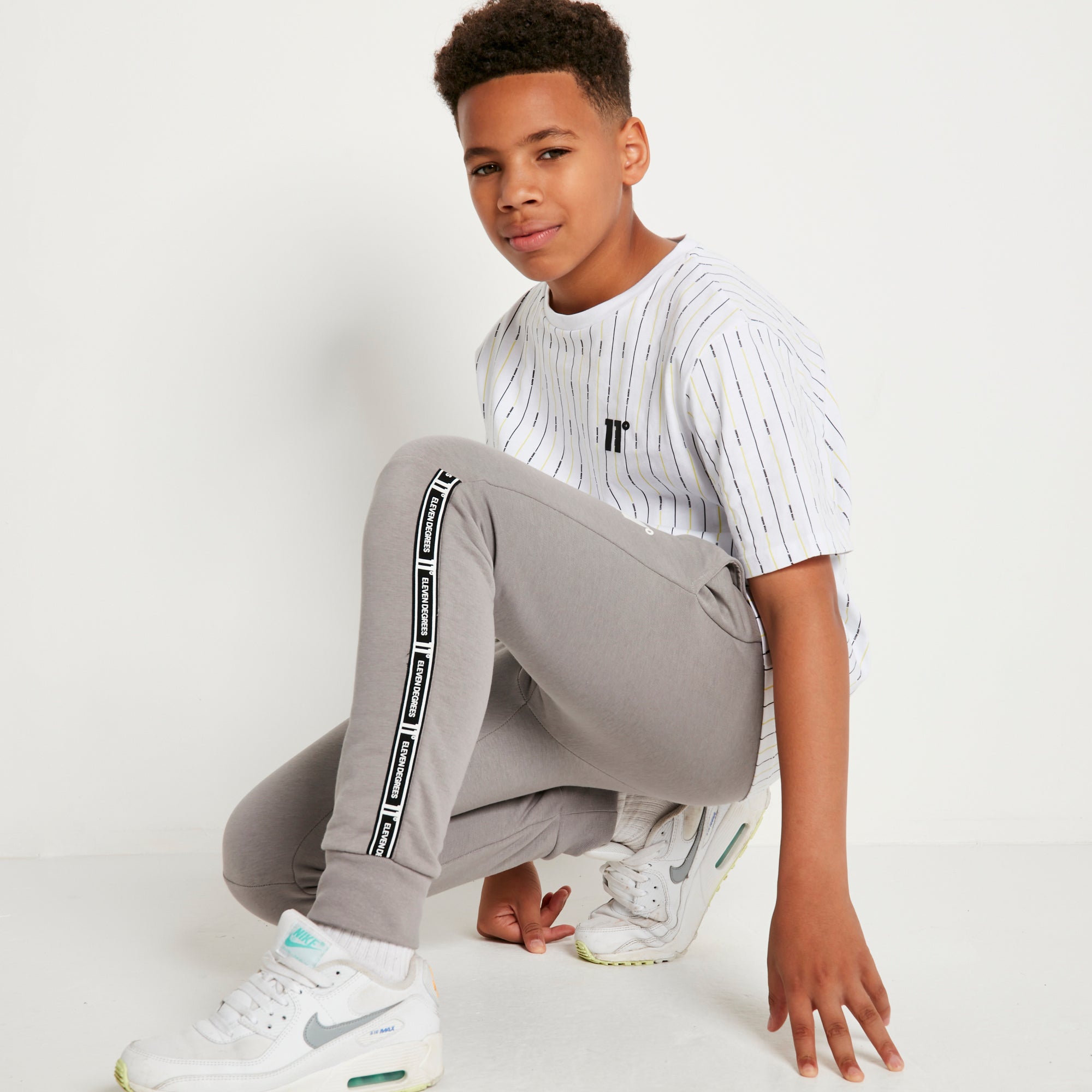 Junior Boys Taped Silver Joggers