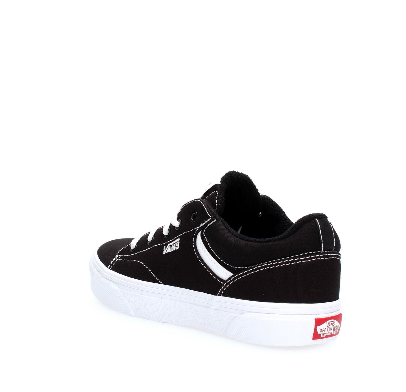 Youths Seldon Canvas Black/White Trainer-Back View