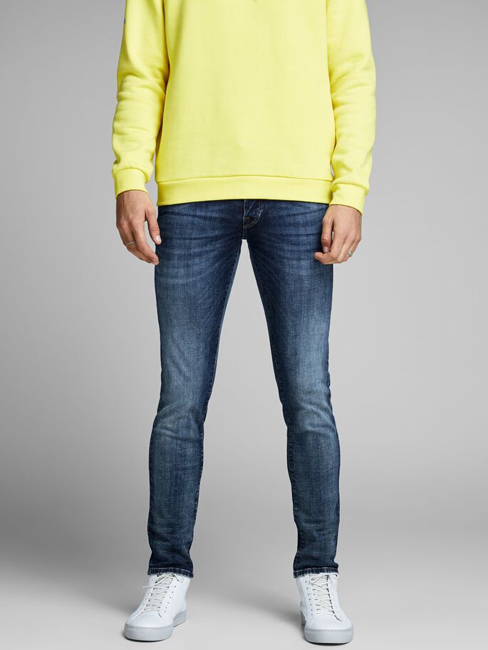 JACK & JONES Glenn Icon 057 Slim Fit Jeans BLUE DENIM front view