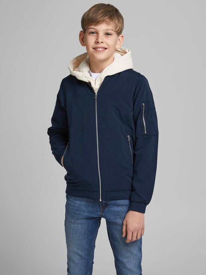 Jack Jones Youths Rush Youths Bomber Jacket Navy front view