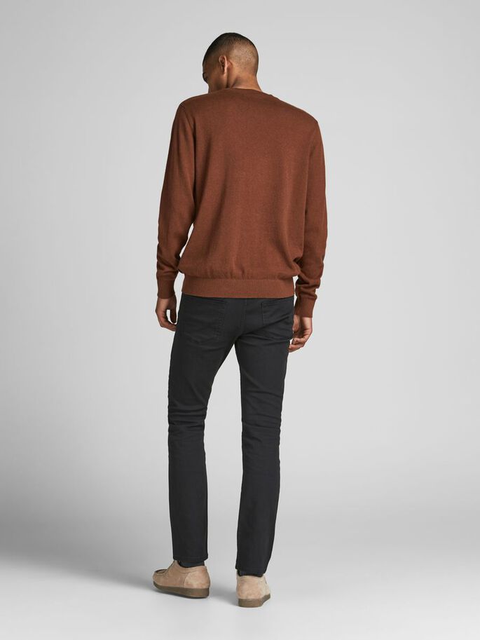 Men's Ray Cashmere Cinnamon Crew Knit- Rear View