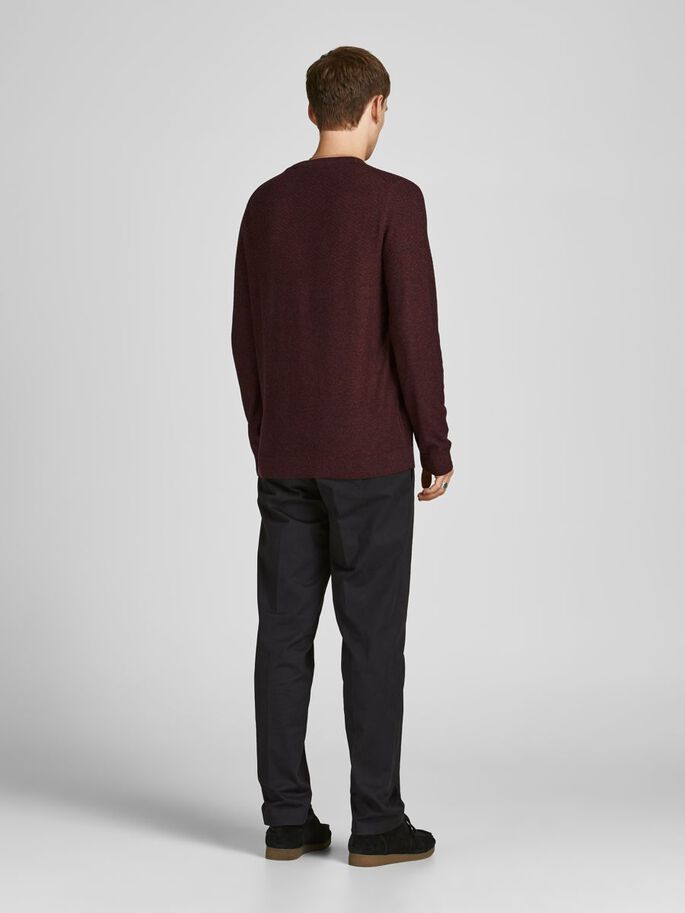 Men's Cowhide red Structure Crew Knit-Back View