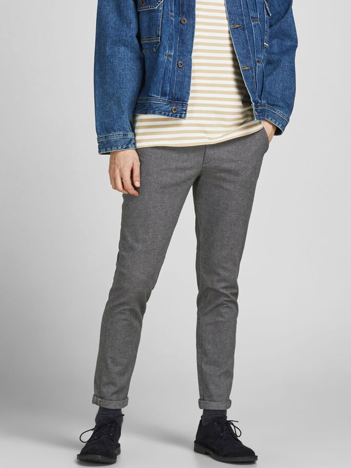 JACK JONES PREMIUM Marco Fury AKM Drizzle Chinos Drizzle front view