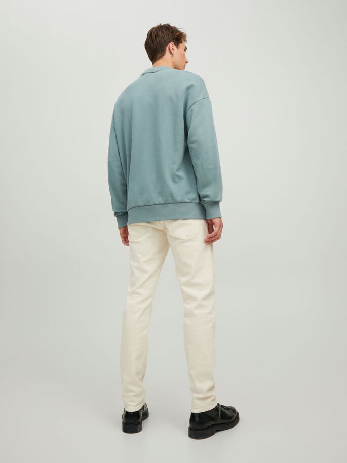 Men's Stormy Sea Kam Sweat Crew Neck-Model Back View