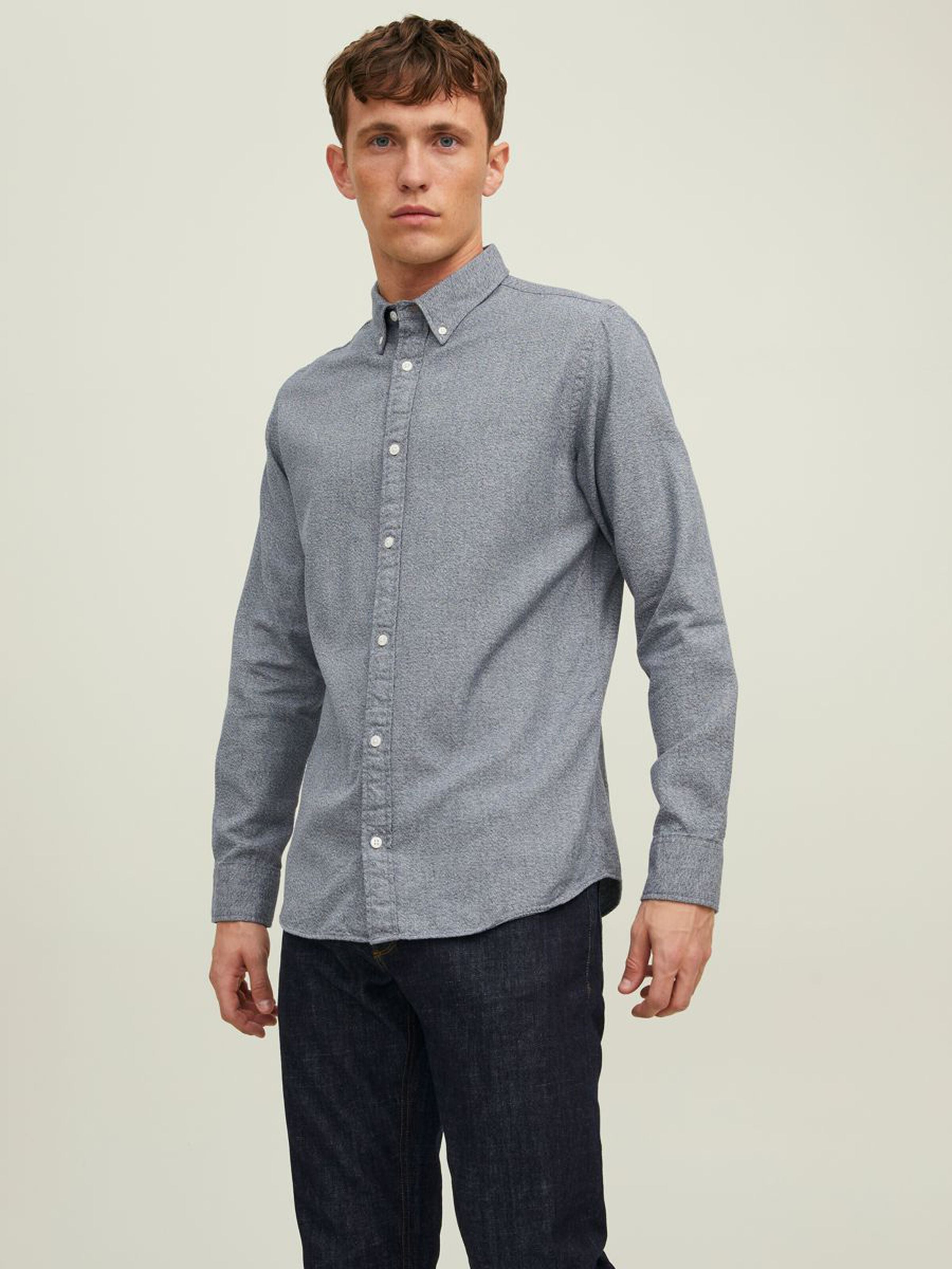 Men's Brook Grindle Blue Navy Long Sleeve Shirt