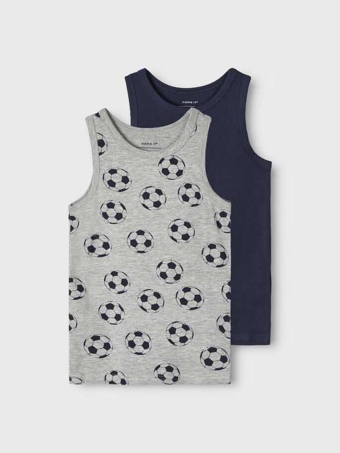NAME IT Tank Top 2p Grey Football GREY front view