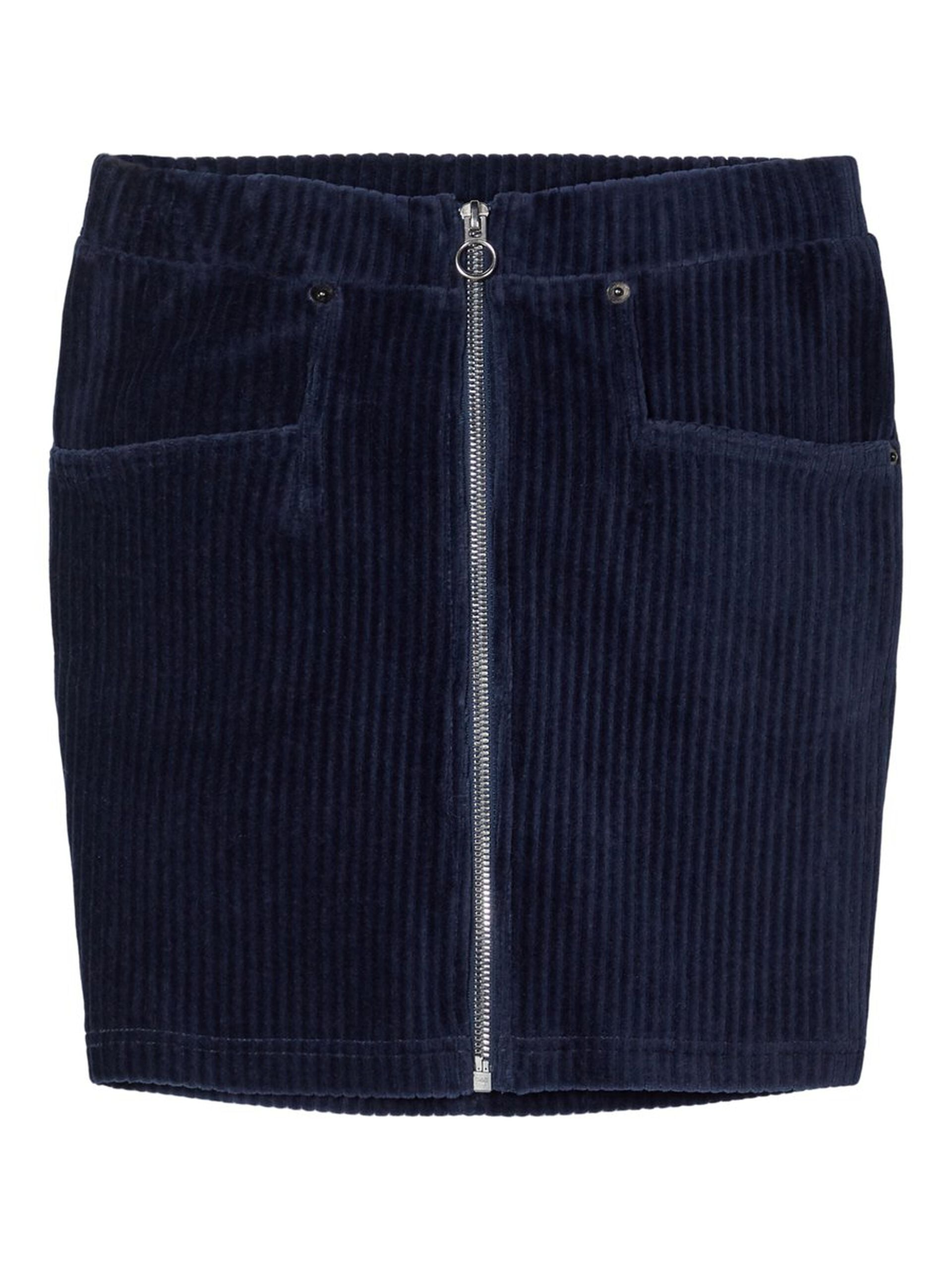 NAME IT Othilde Corduroy Sweat Skirt Navy front view