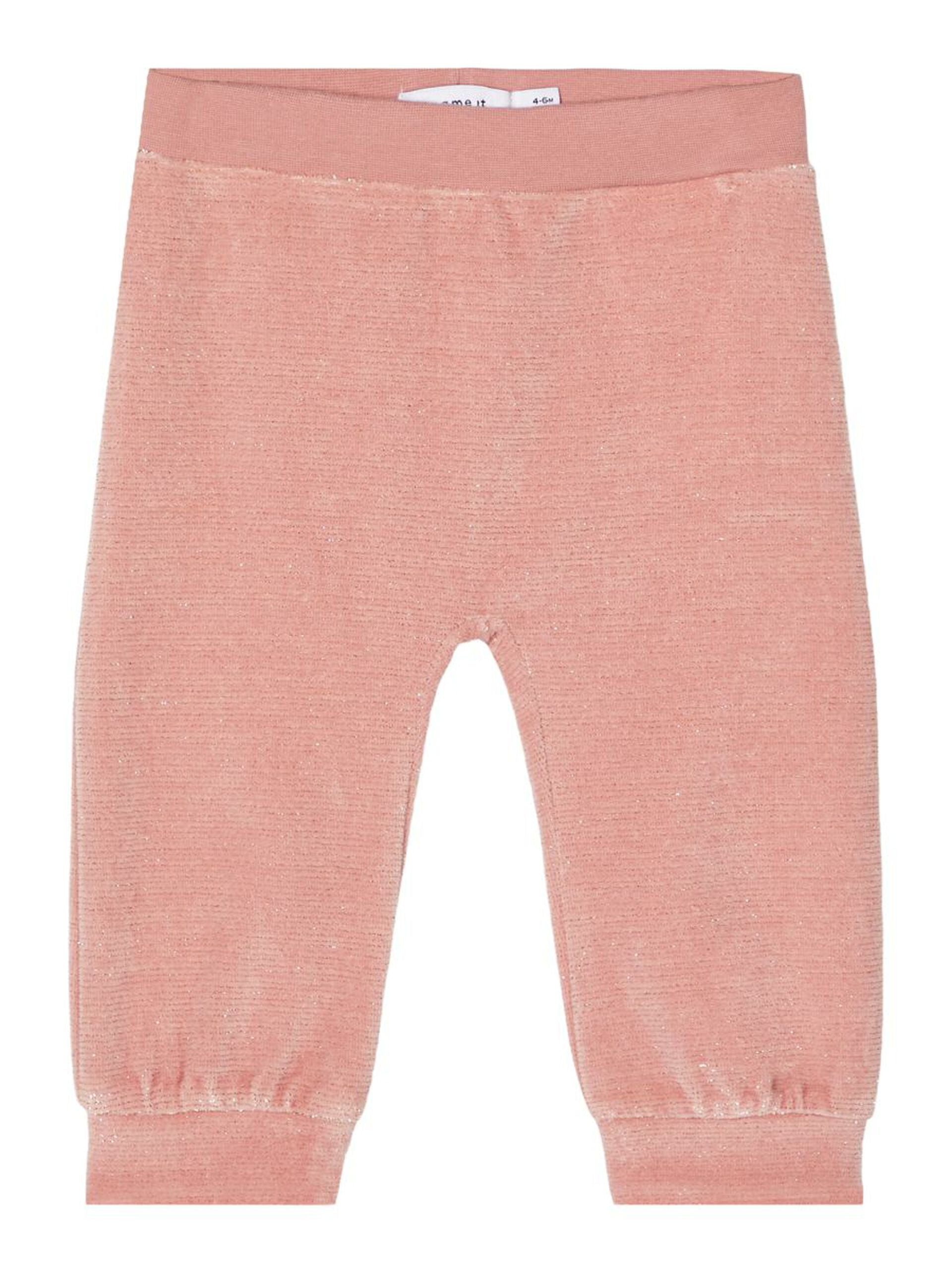 NAME IT Rafine Glittery Pant Newborn Blush front view
