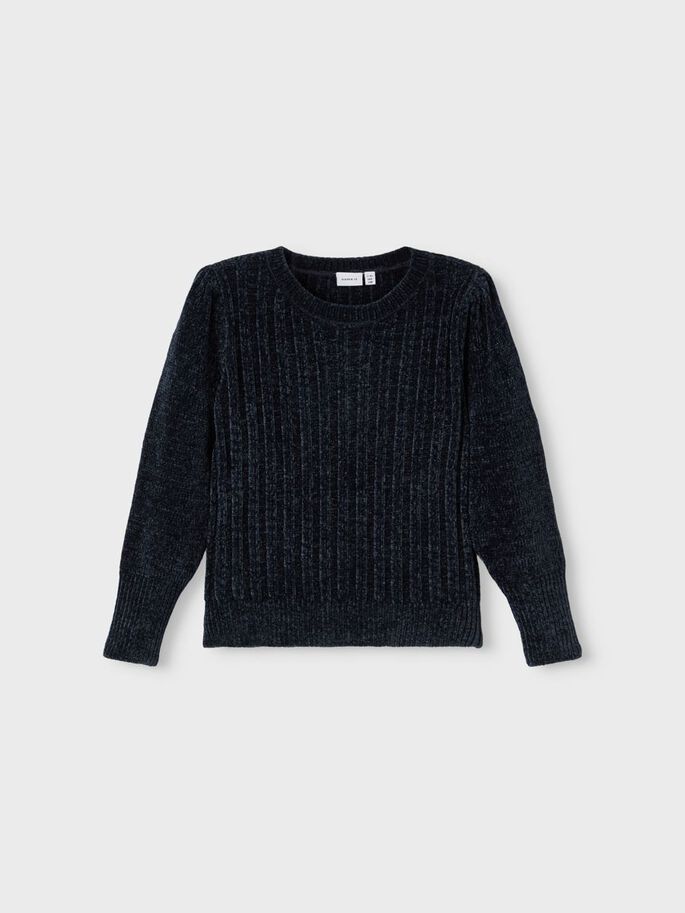 NAME IT Kula LS Knit Jumper Navy front view