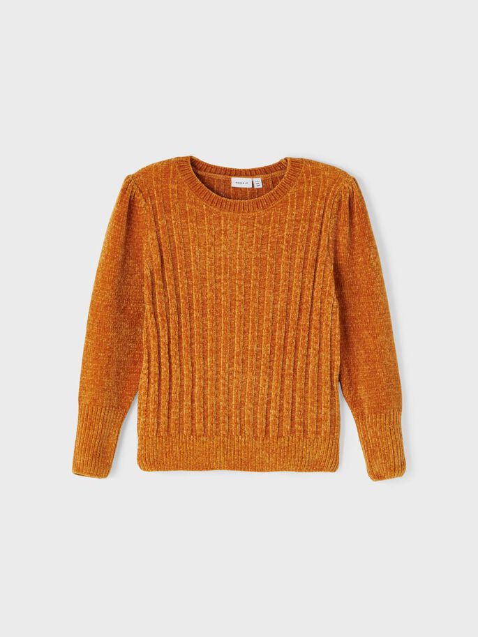 NAME IT Kula LS Knit Jumper curry detail view