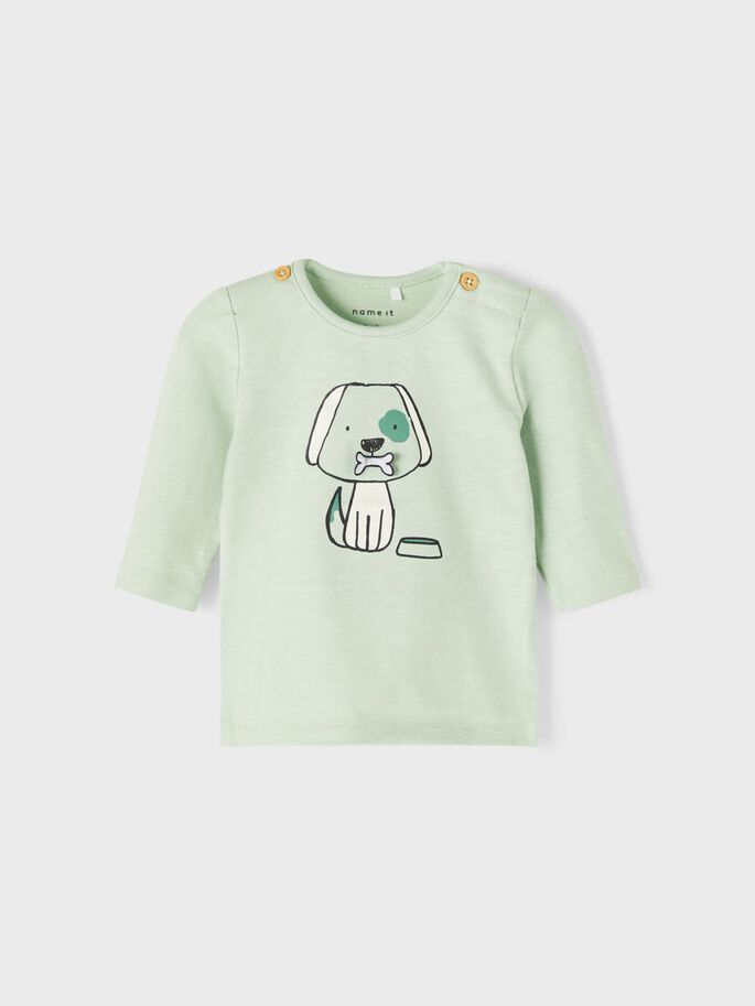 NAME IT Bill LS Top Subtle Green front view