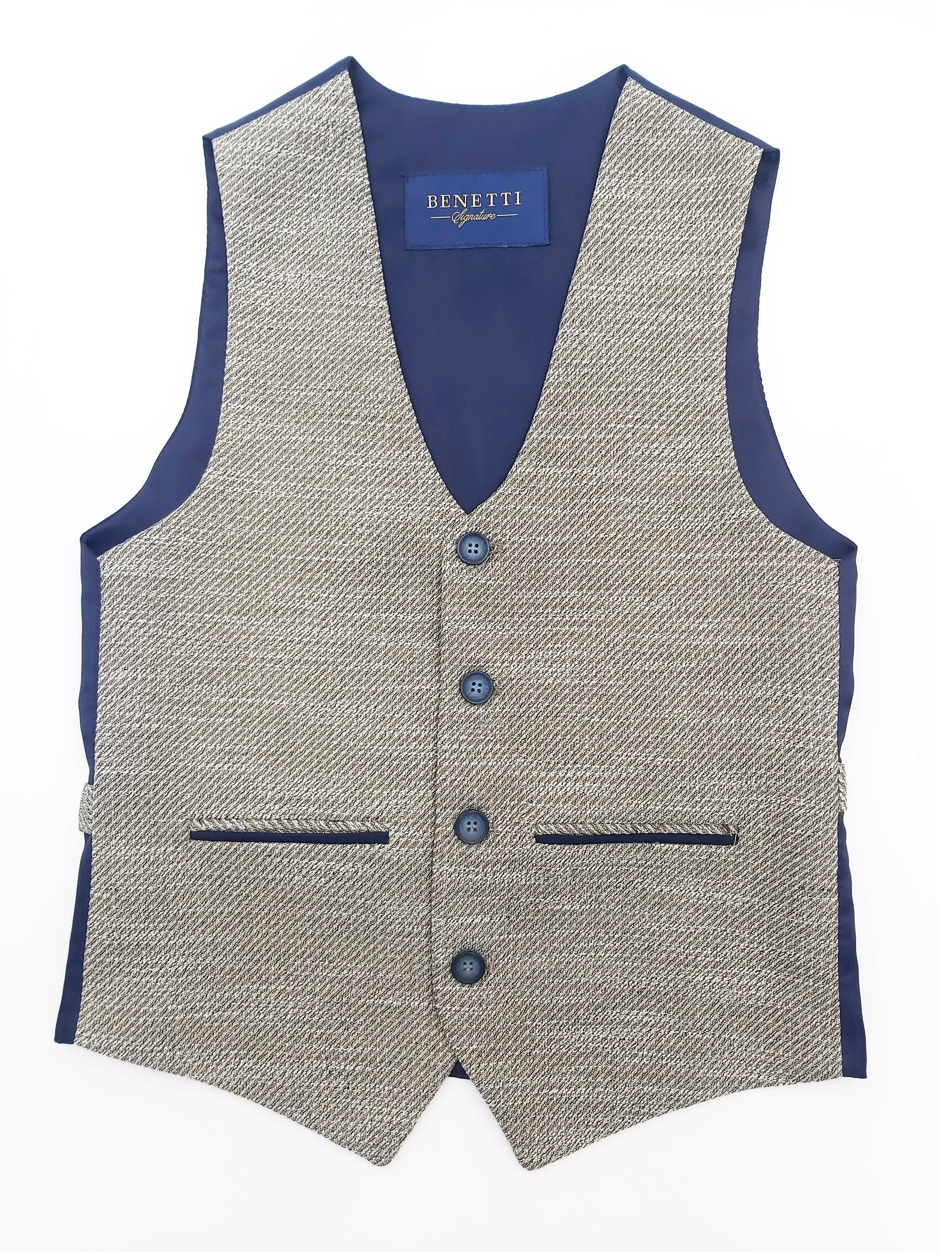 Benetti Boyswear Harold Boy Beige Waistcoat Beige back view