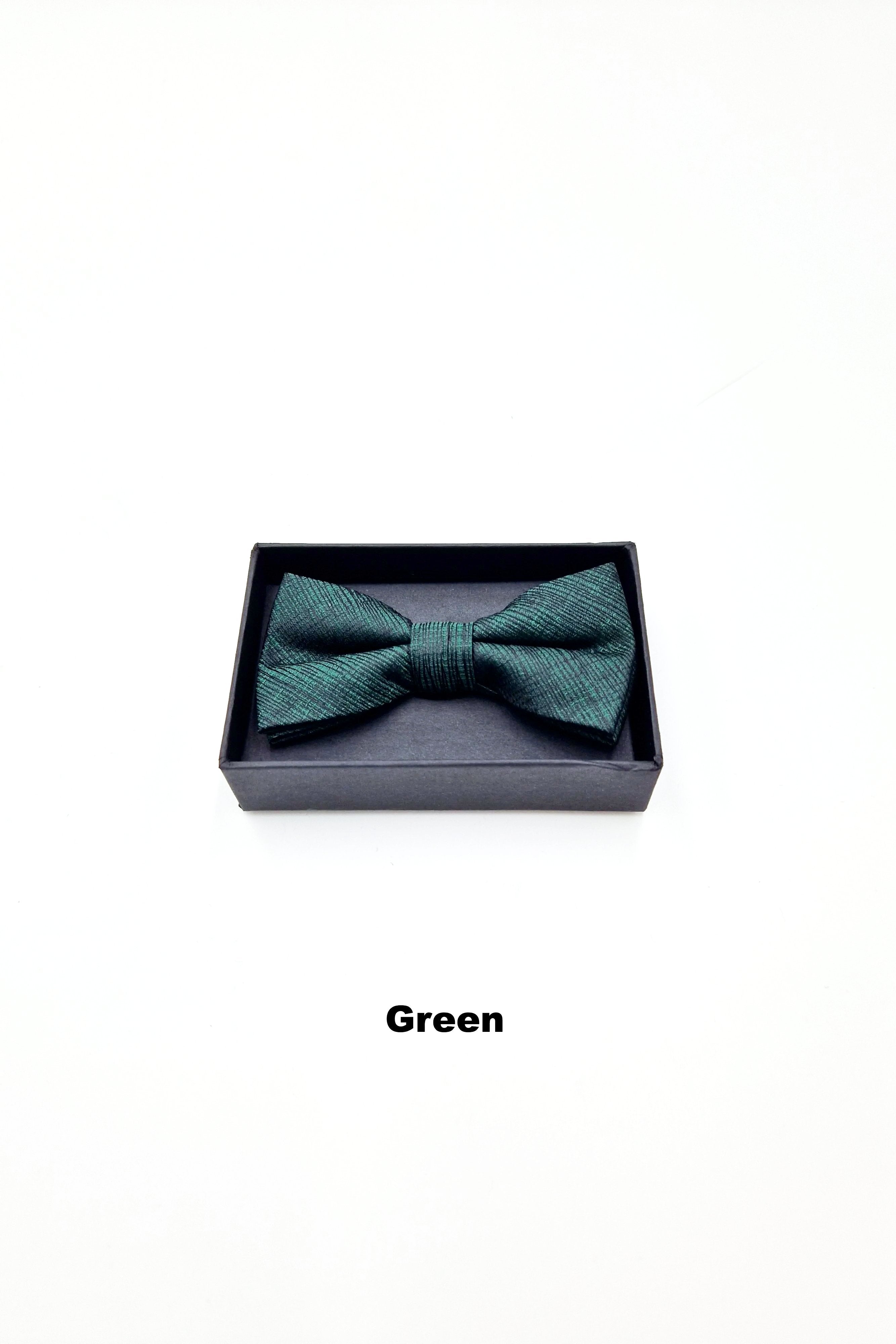 Zazzi Boyswear Zazzi Boxed Grain Boys Bow & Pocket Square Green front view