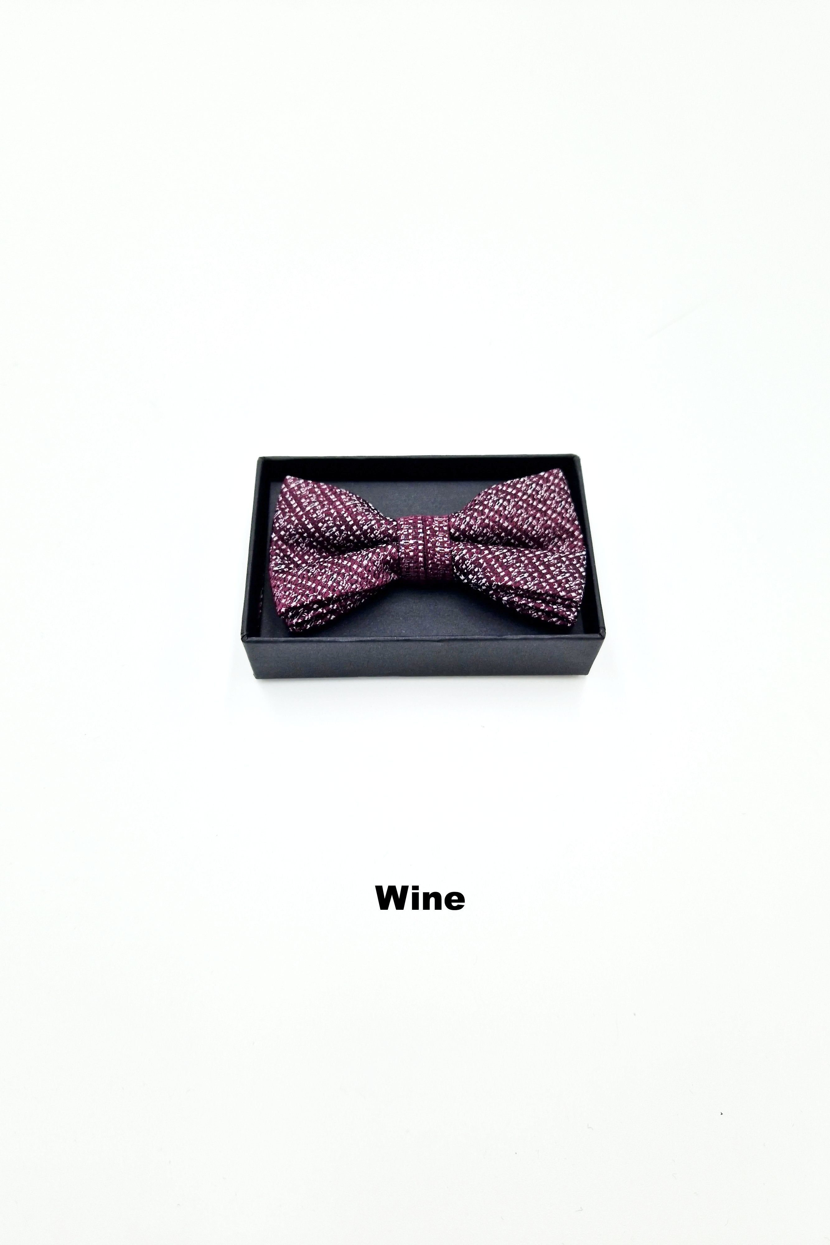 Zazzi Boxed Grain Boys Bow & Pocket Square wine