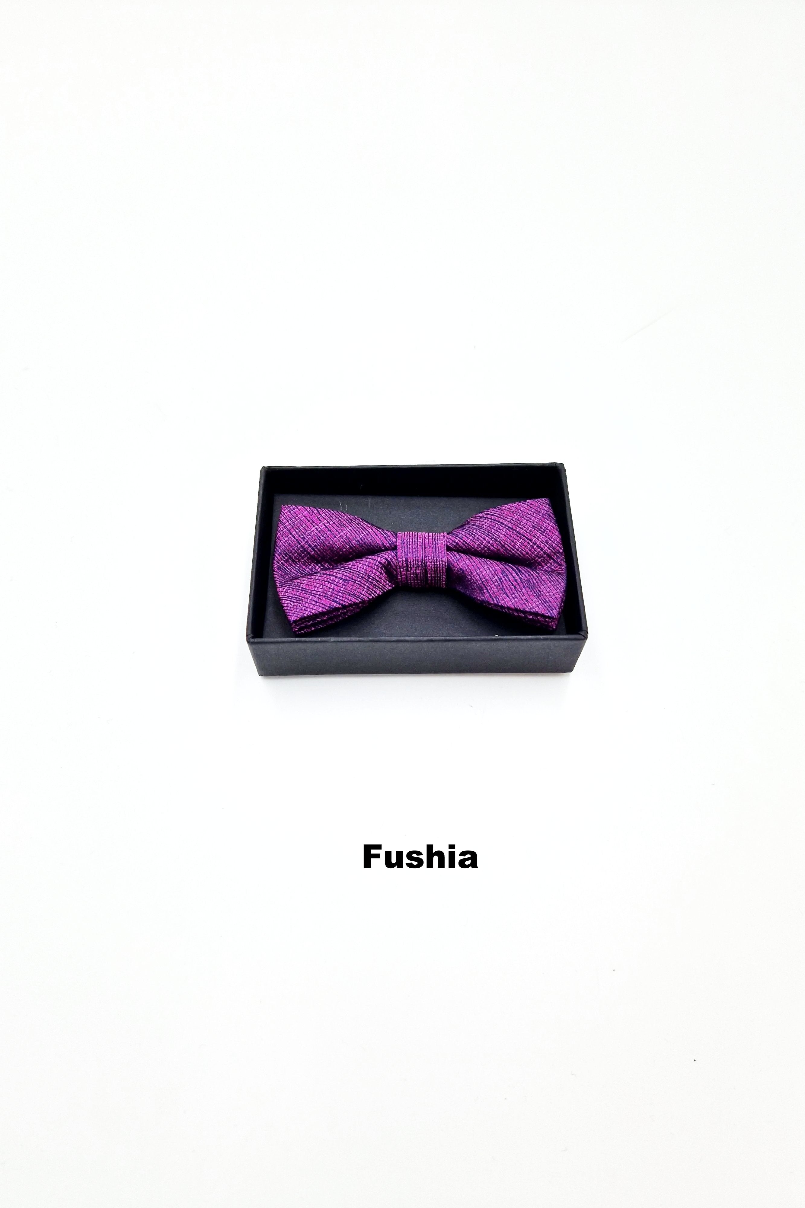Zazzi Boxed Grain Boys Bow & Pocket Square fushia