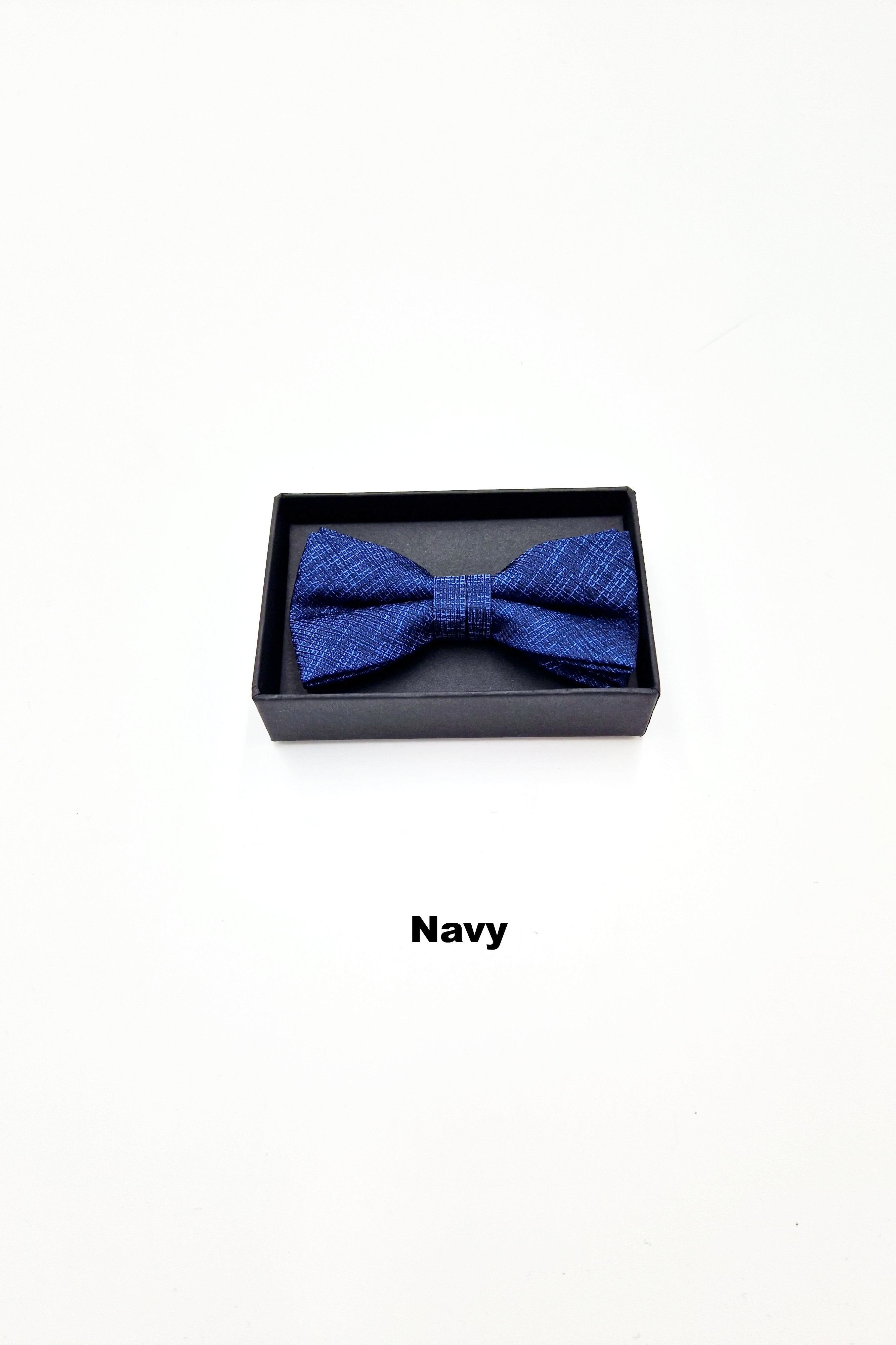 Zazzi Boxed Grain Boys Bow & Pocket Square navy