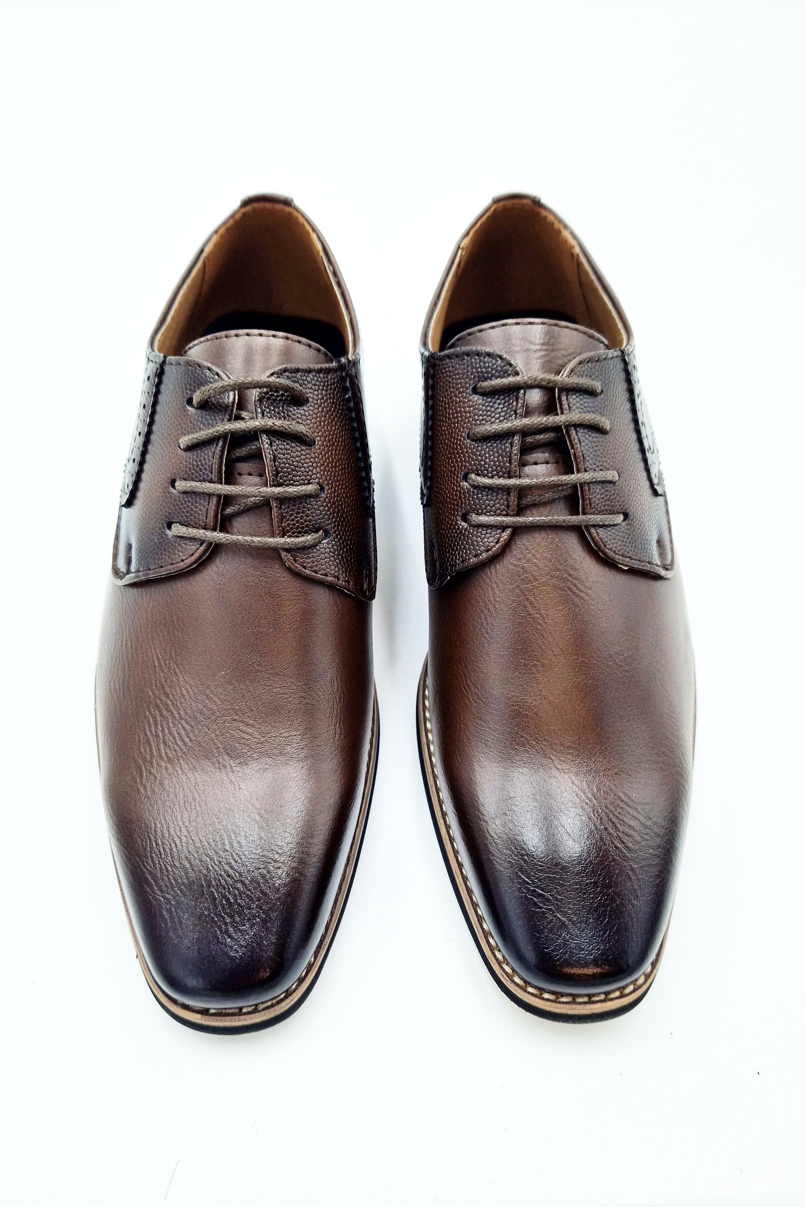 Marcozzi Boyswear Boys Prague Oak Lace Shoe Oak model front view