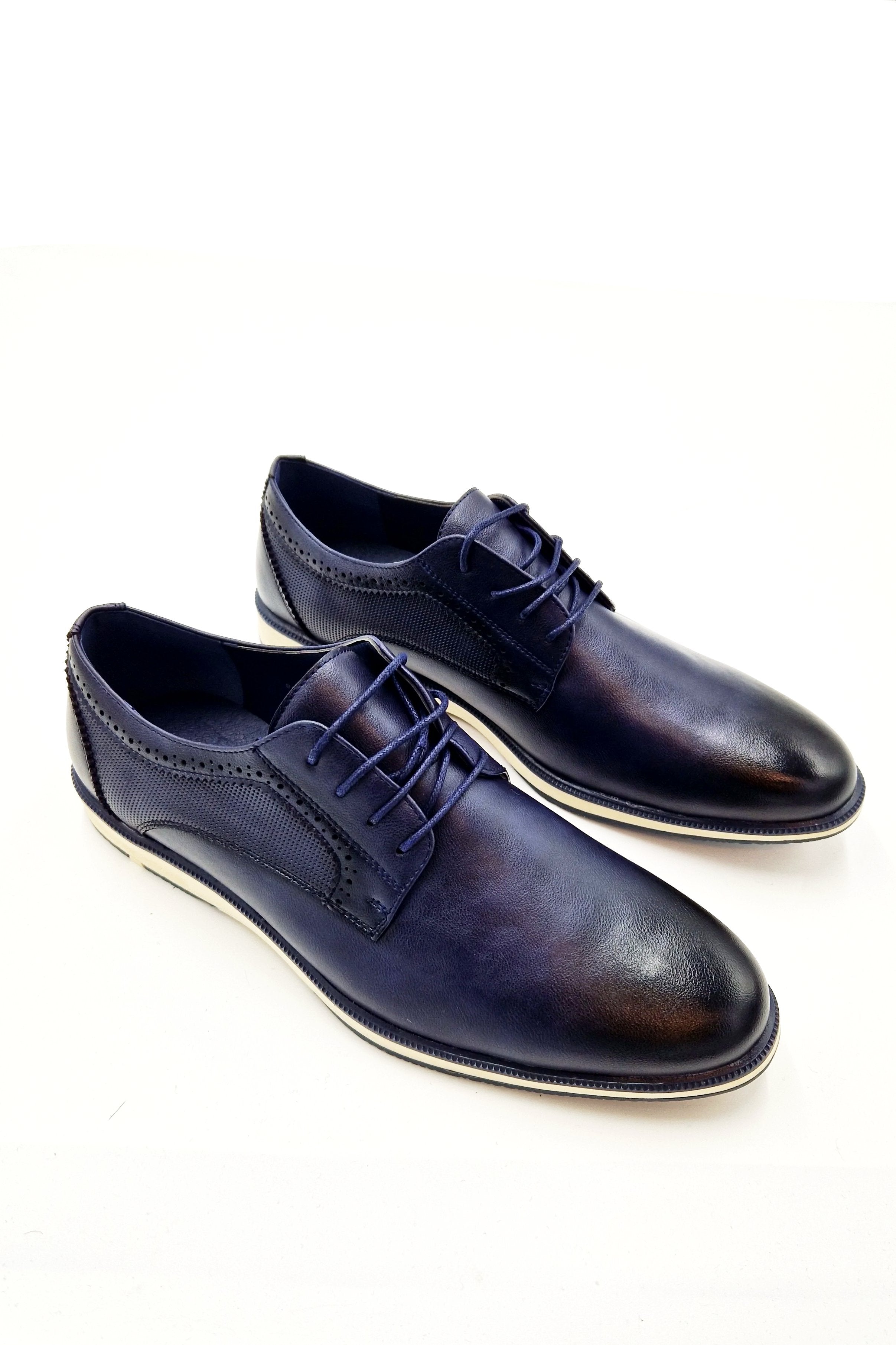6TH SENSE Boomerang Navy Lace up Shoe NAVY front view