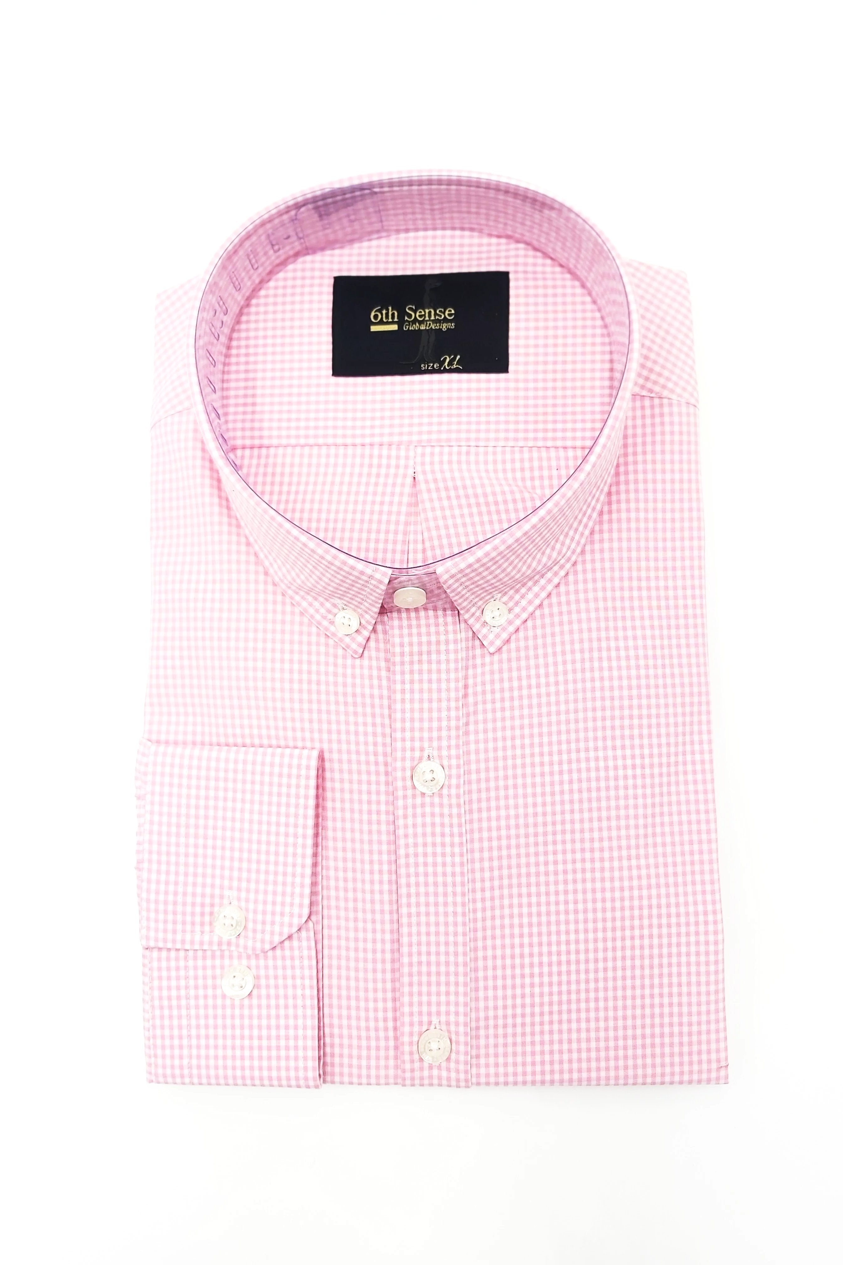 Pink Check Pattern Shirt-Front View