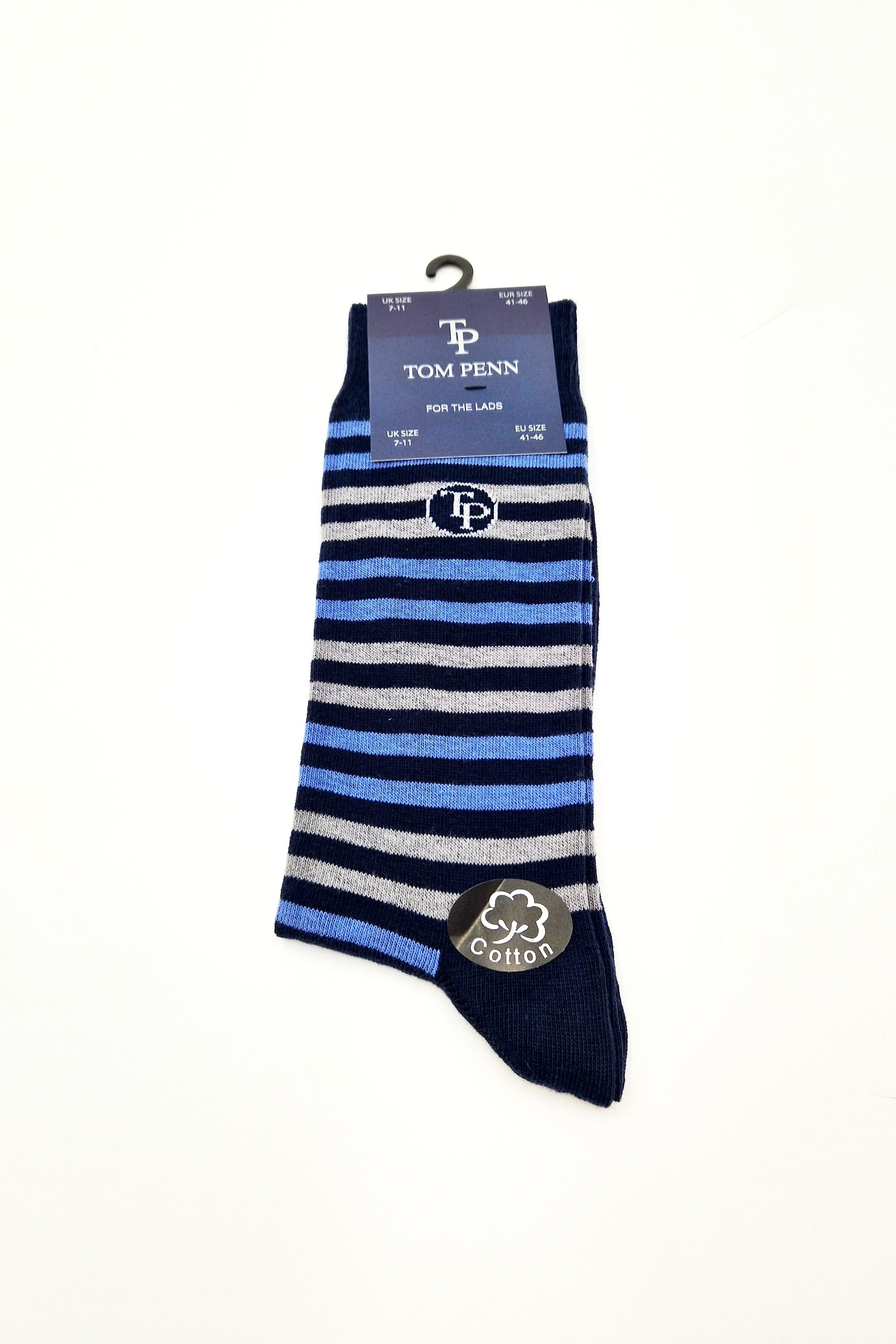 TP Navy / Grey Stripe Socks