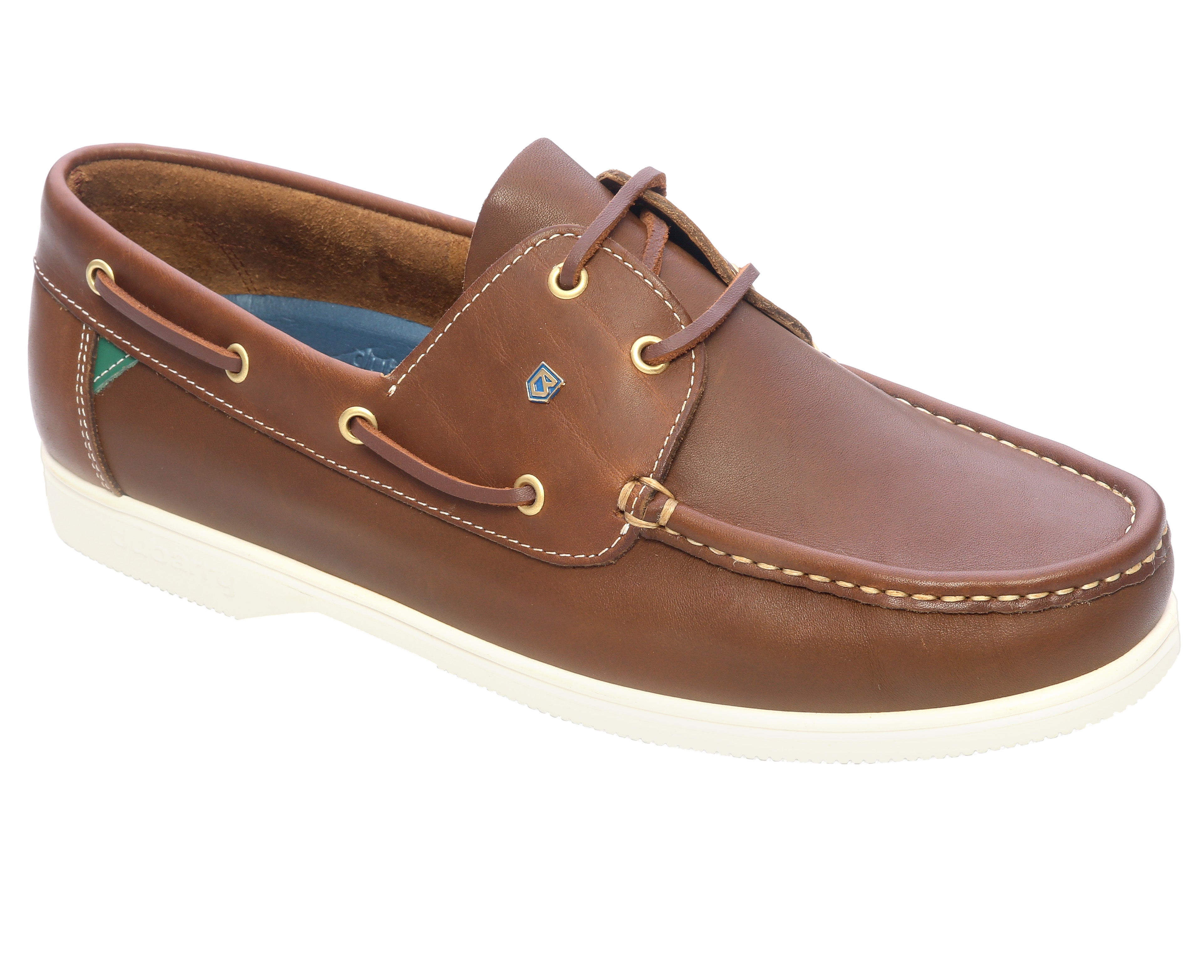 Dubarry Admirals brown leather deck shoe close side view