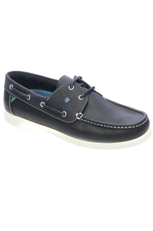 Dubarry Admirals Dubes navy deck shoes pair view