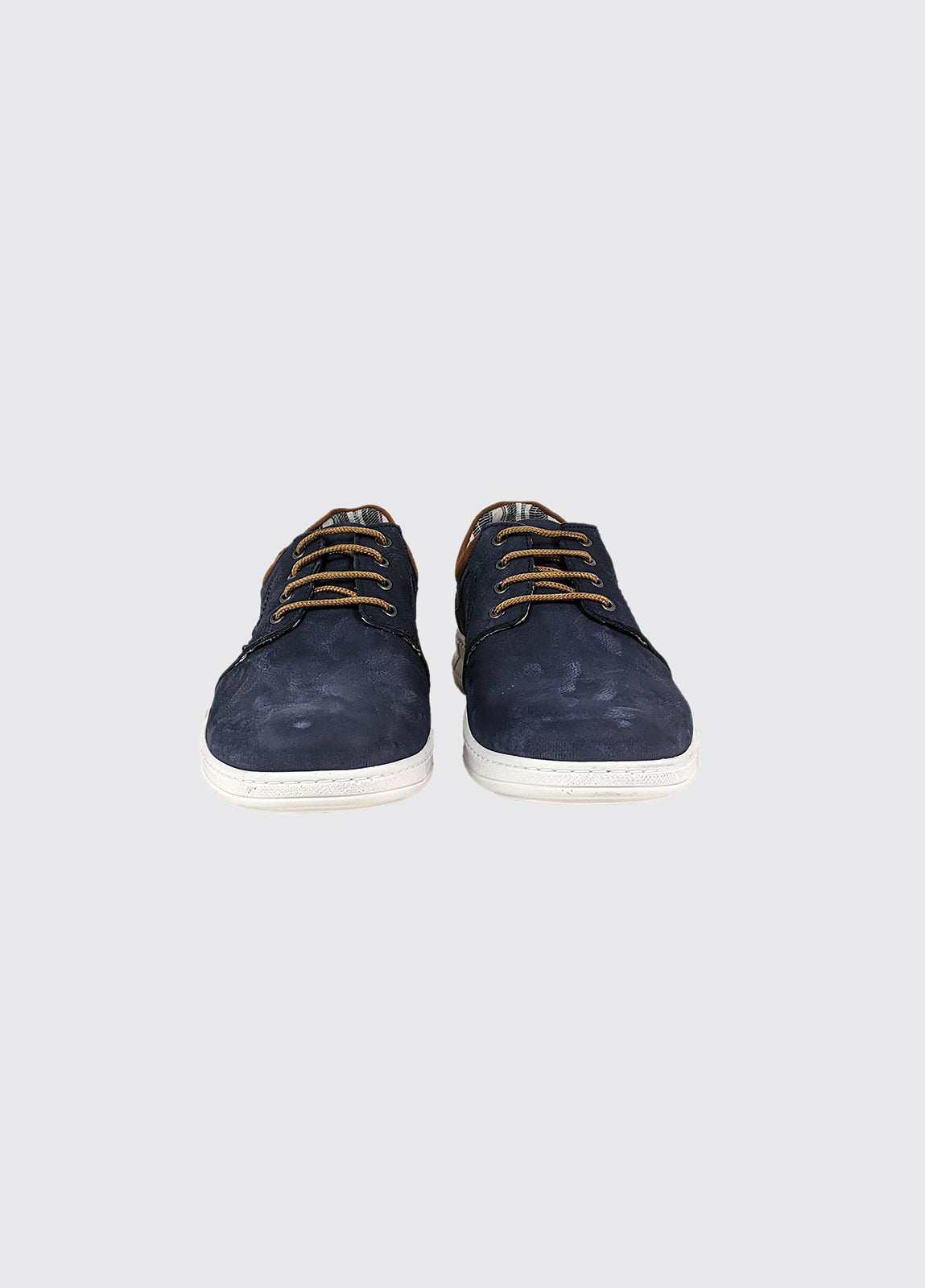 Men's Silvio Navy Nubuck Leather Shoe- Front view