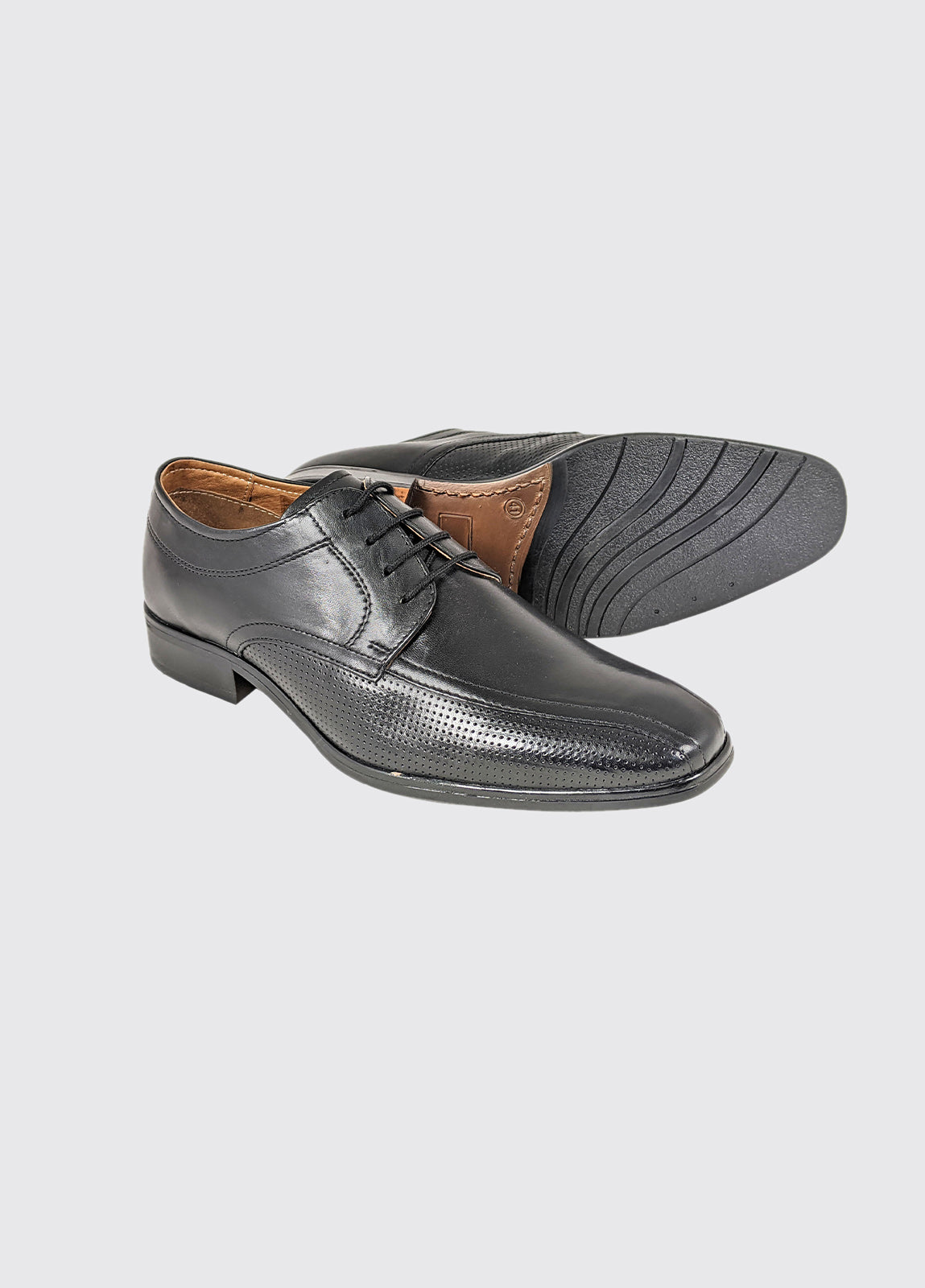 Denzil Black Formal Lace Men's Shoe-Sole view