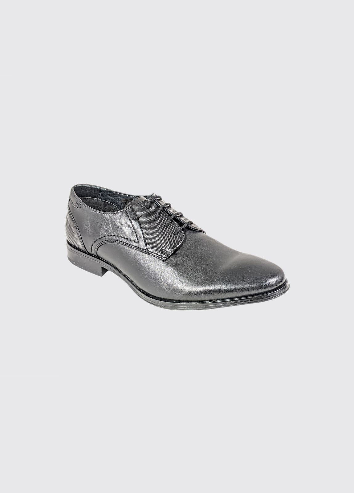 Drago Lace Up Black Men's Shoe- Side View Single