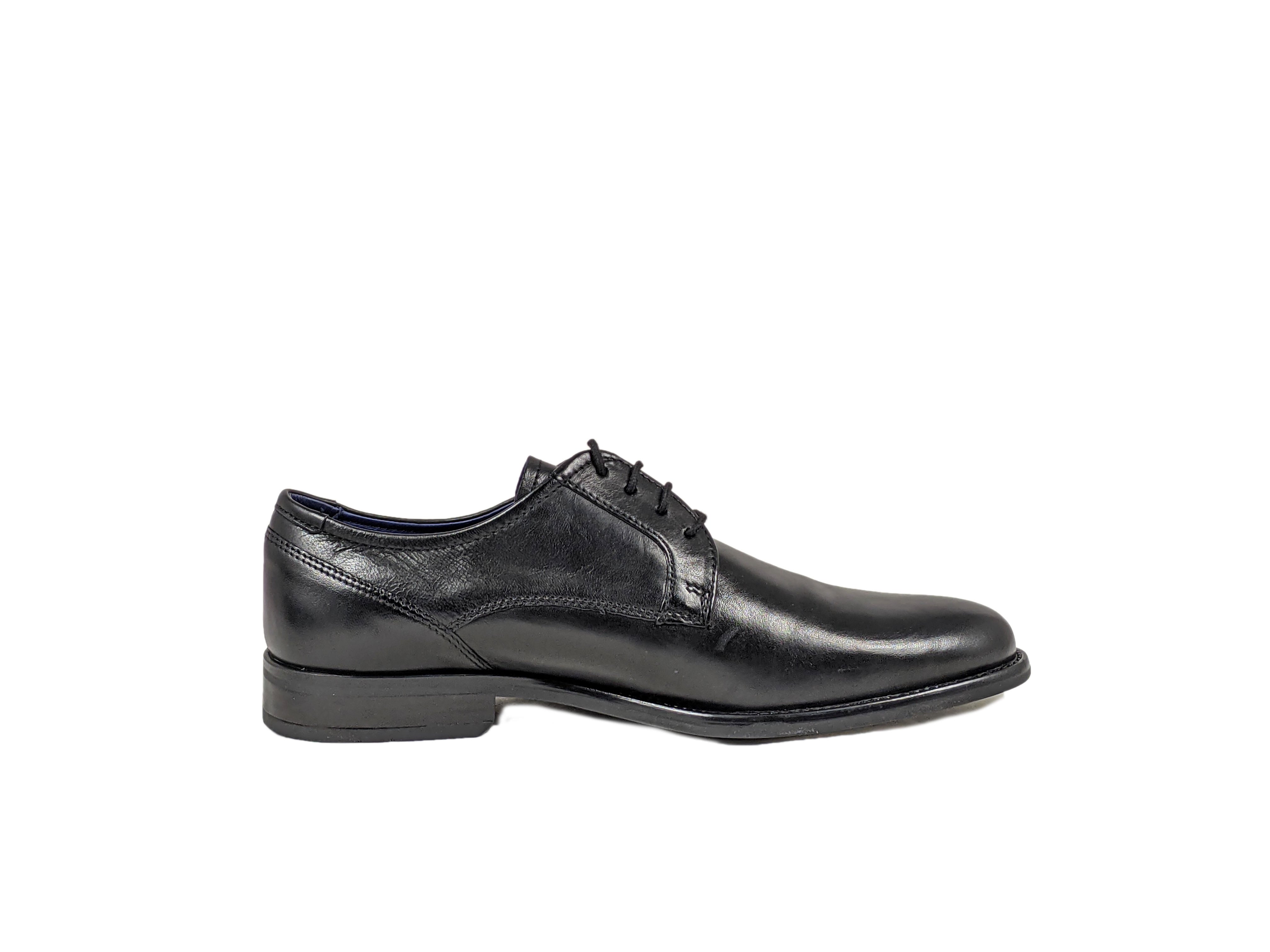 Darrel Wide Fit Black Shoe - Spirit Clothing
