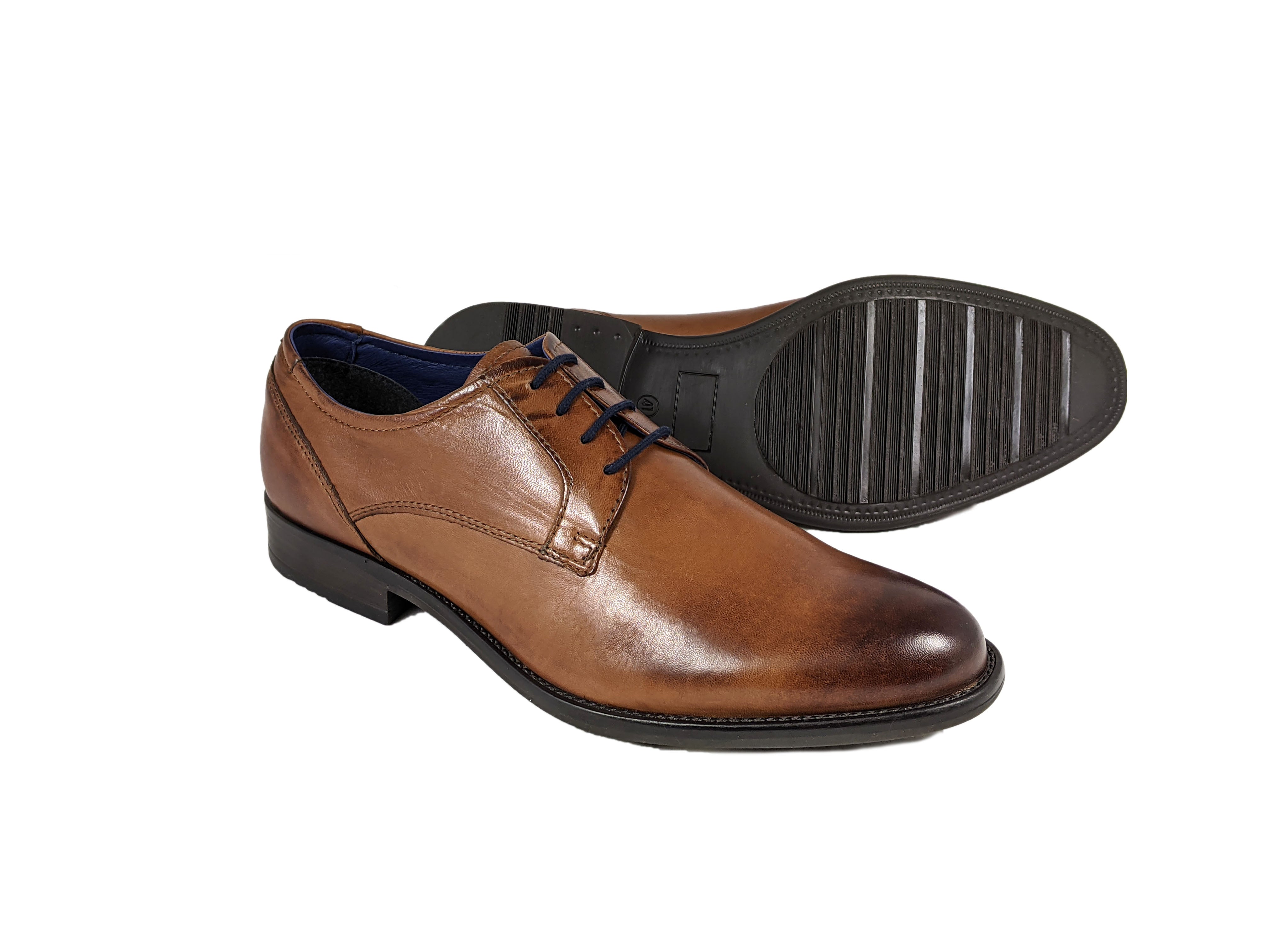 Darrel Wide Fit Tan Shoe - Spirit Clothing