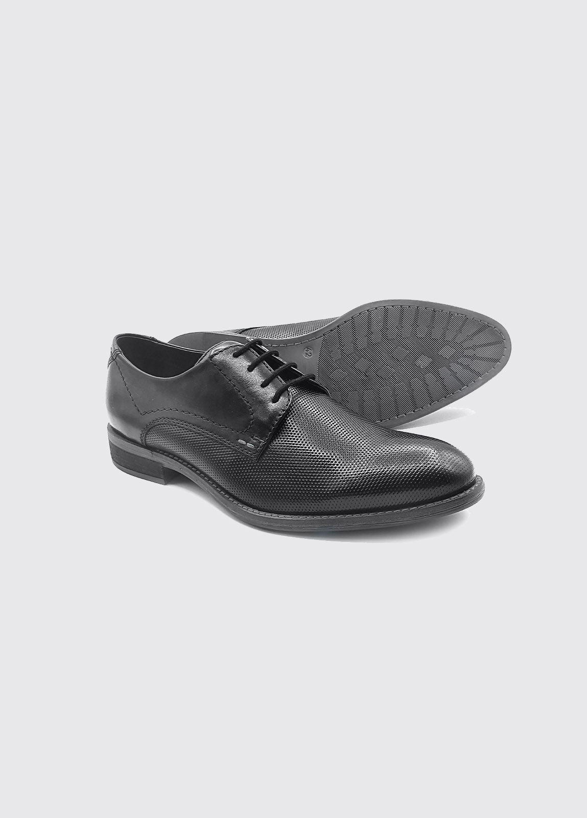 Duke Black Mens Shoe-Sole view