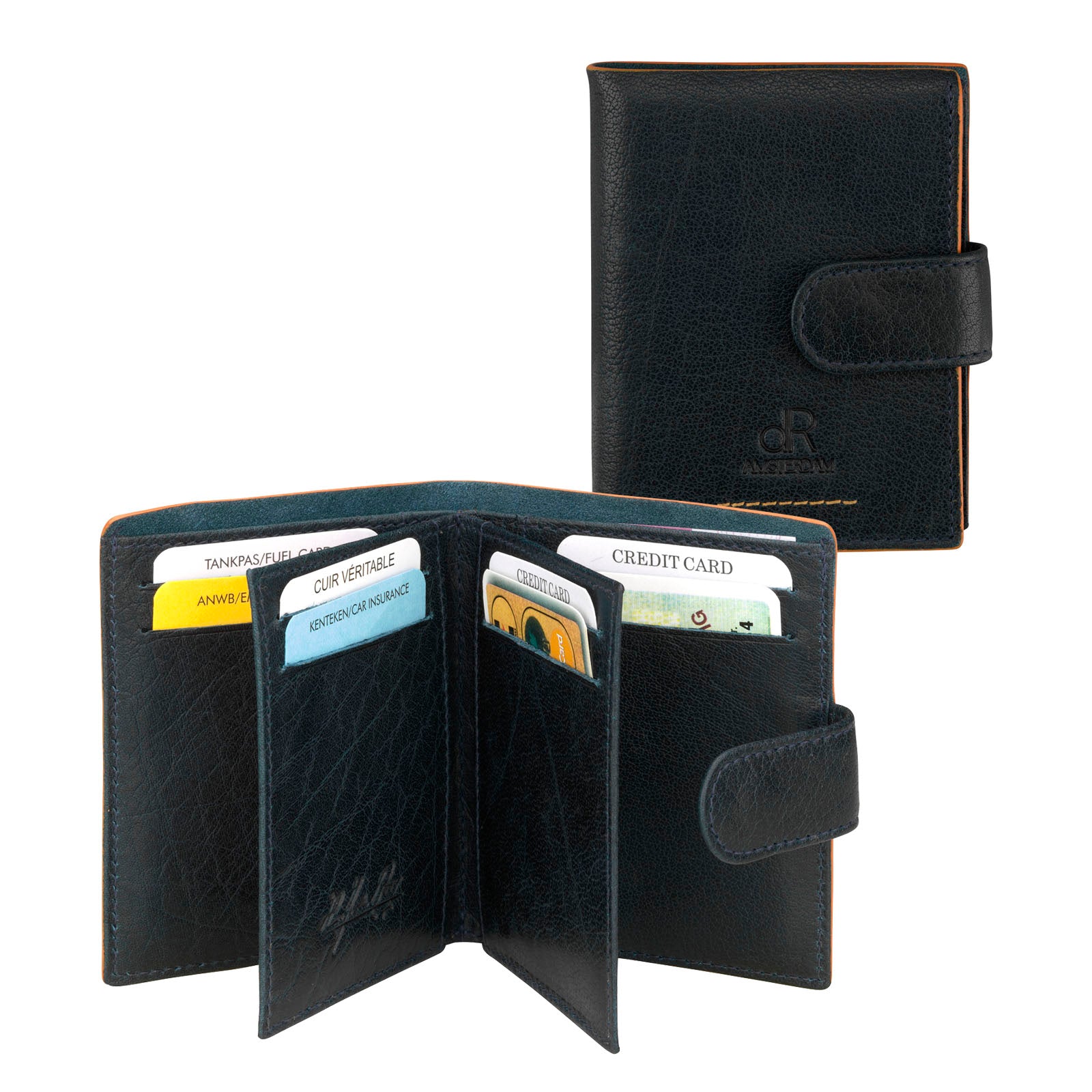 de ROOY Amsterdam Credit Card Holder Wallet CAMEL model front view