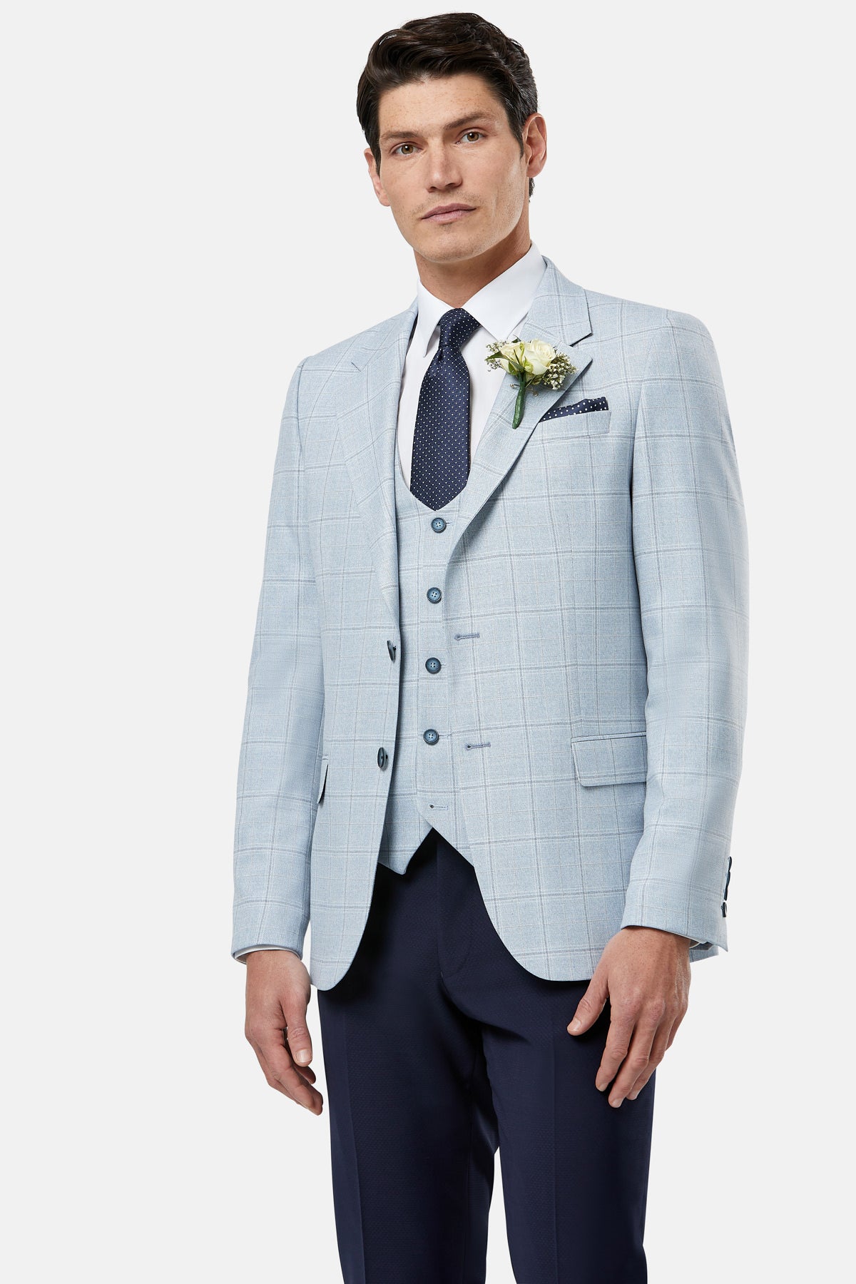 Andrew Comfort Fit Sky Waistcoat by Benetti