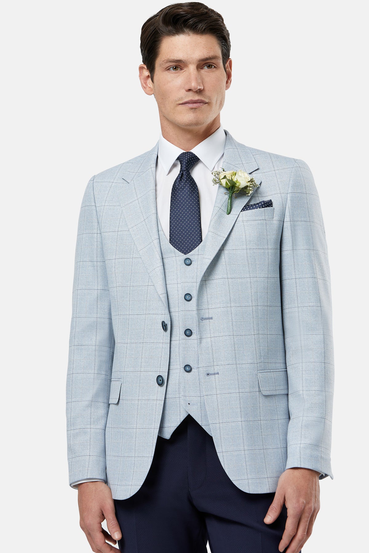 Andrew Tapered Fit Sky Waistcoat