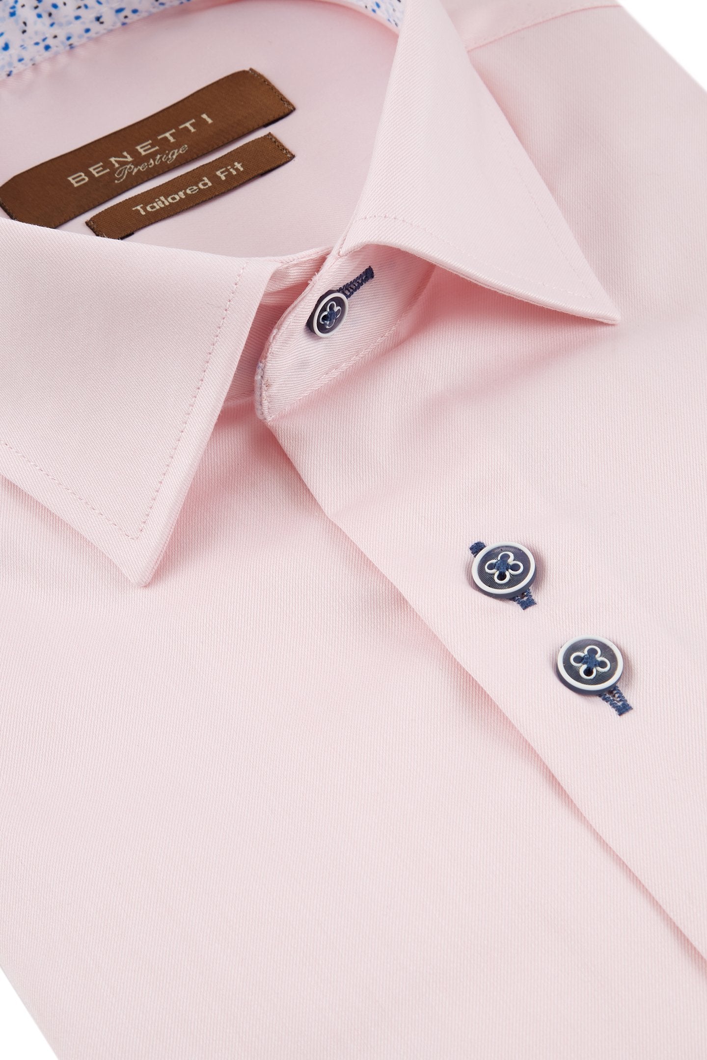 BENETTI Atlanta Formal Luxury Tapered Shirt WHITE full front view
