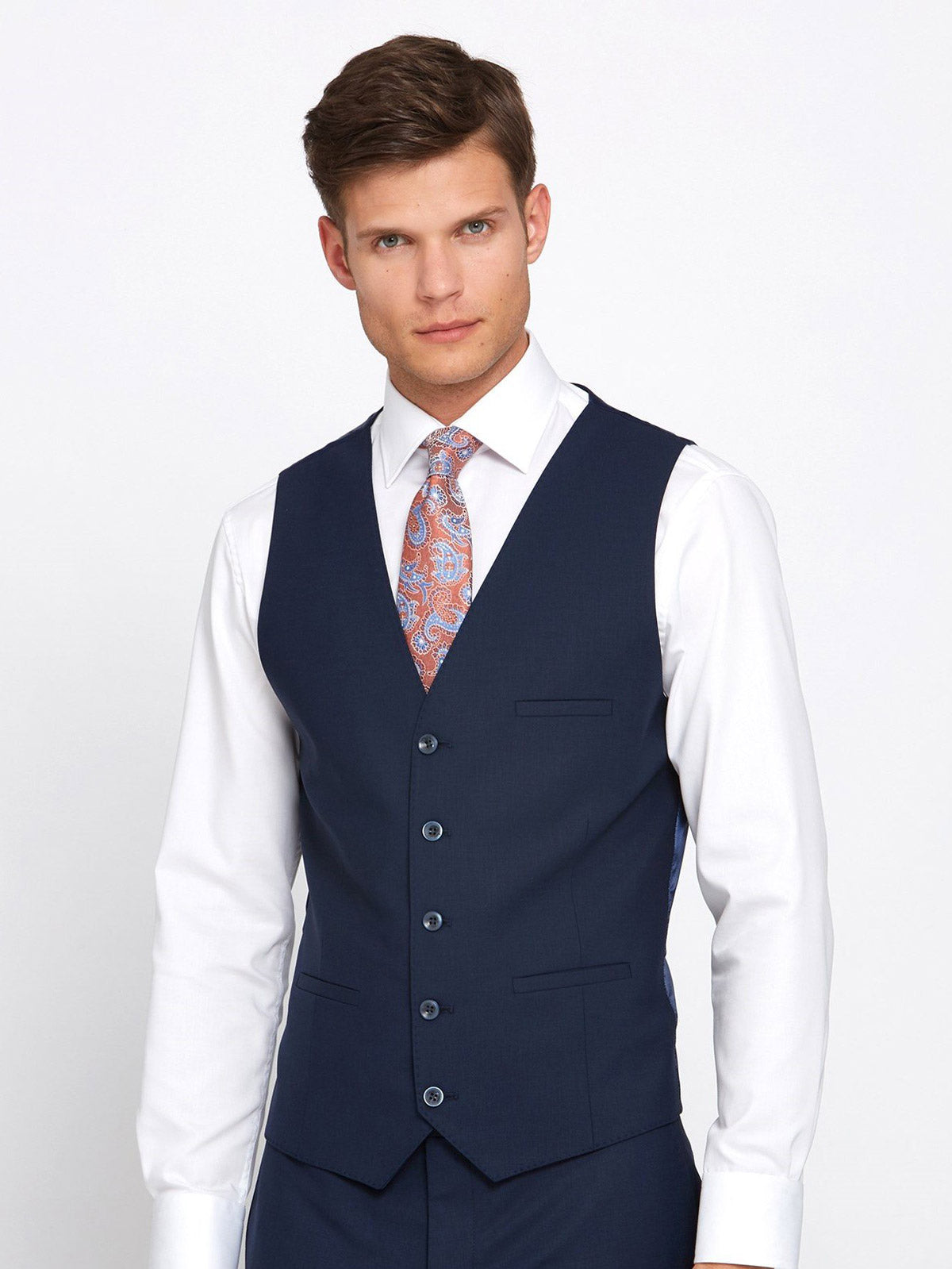 James Navy Comfort Fit Waistcoat