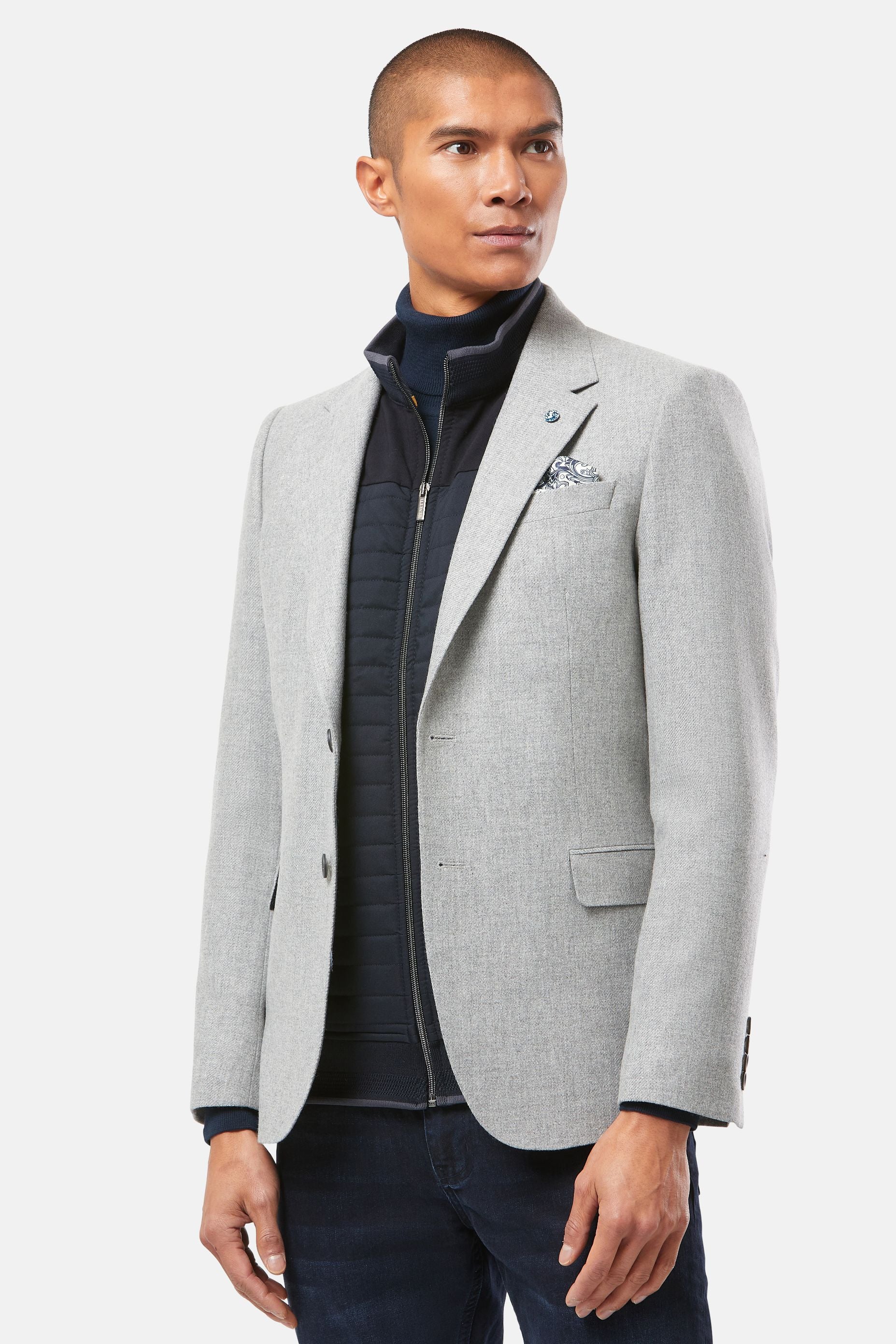 BENETTI Frankie Silver Tapered Fit Blazer SILVER detail view