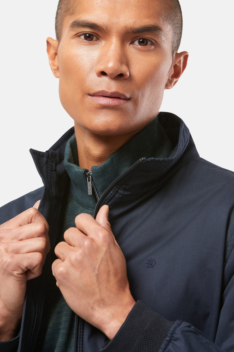 Delaware Navy Harrington Jacket- Collar view