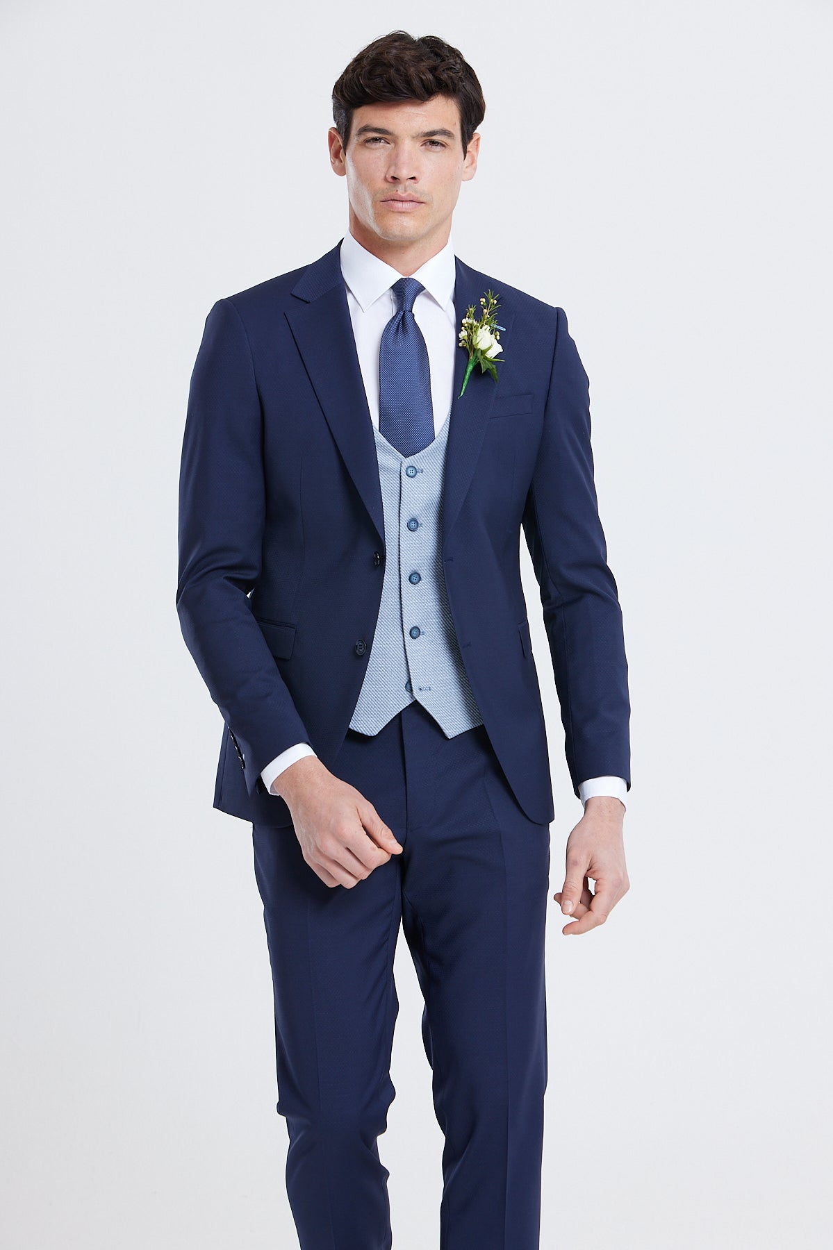 BENETTI Harold Ice Tapered Fit Waistcoat Ice front view