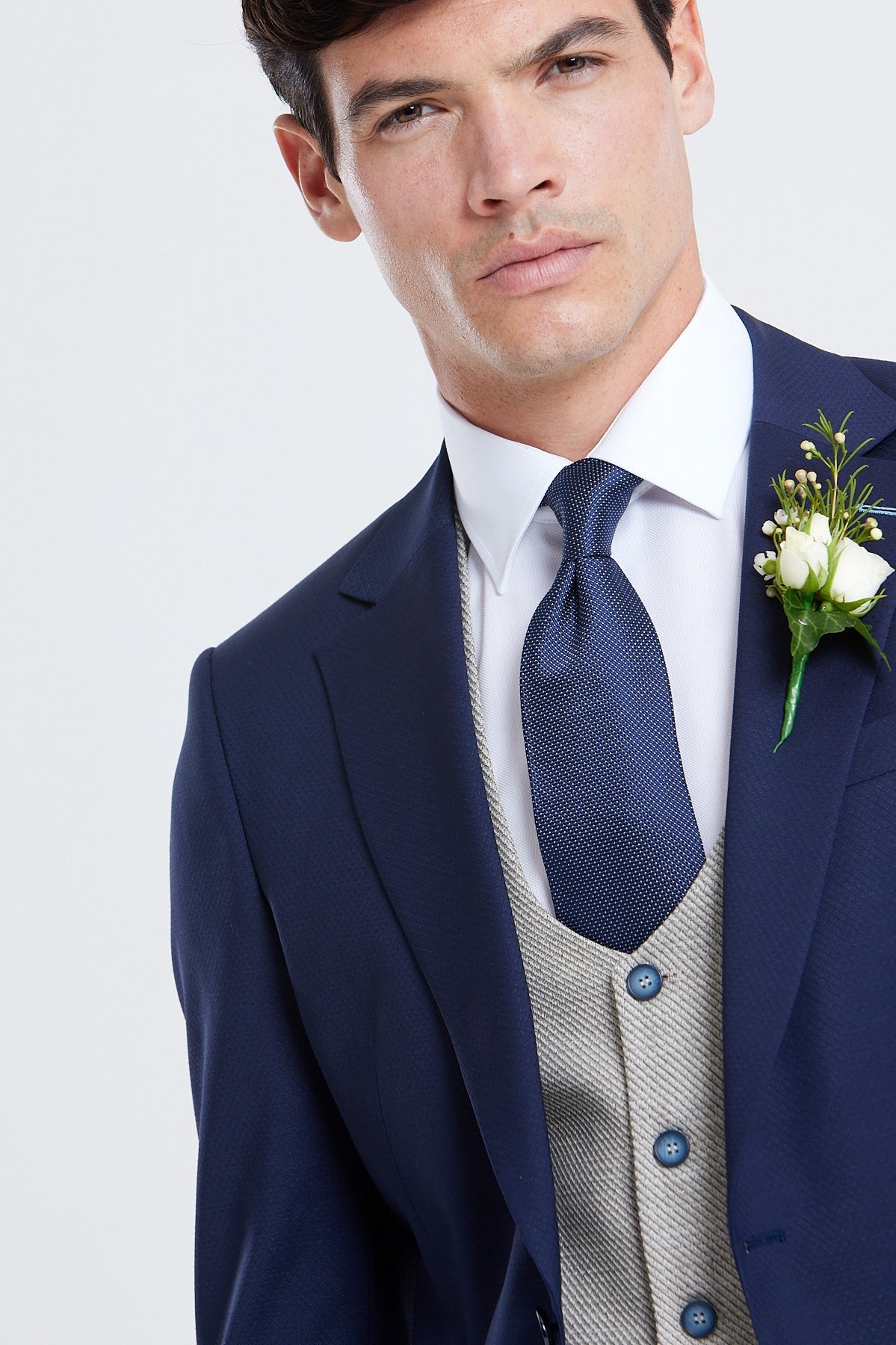 BENETTI Harold Tapered Fit Beige Waistcoat Beige front view