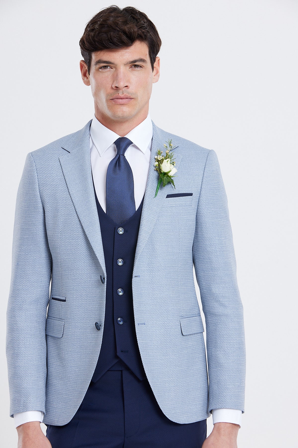 BENETTI Harold Ice Tapered Fit Blazer ICE model front view