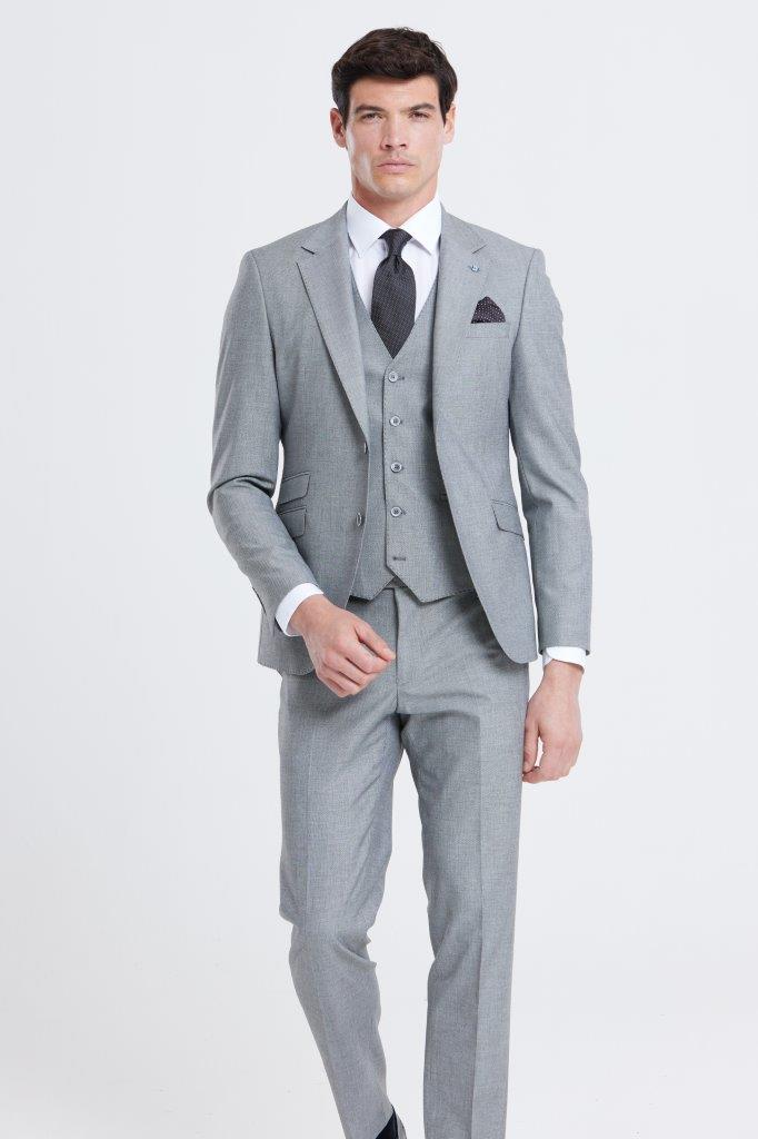 BENETTI Stanley Tapered Fit Silver Waistcoat SILVER detail view