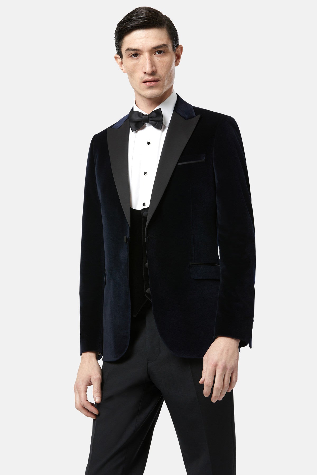 Jasper Navy Velvet Tapered Jacket