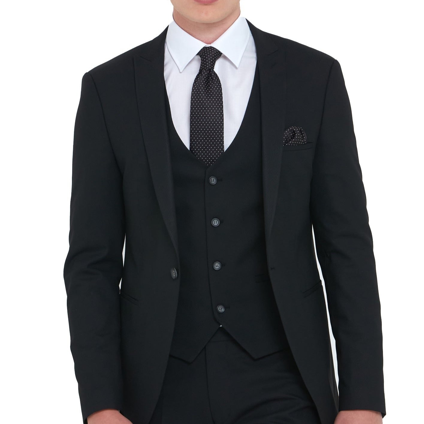 Antoine Black Slim Fit Waistcoat