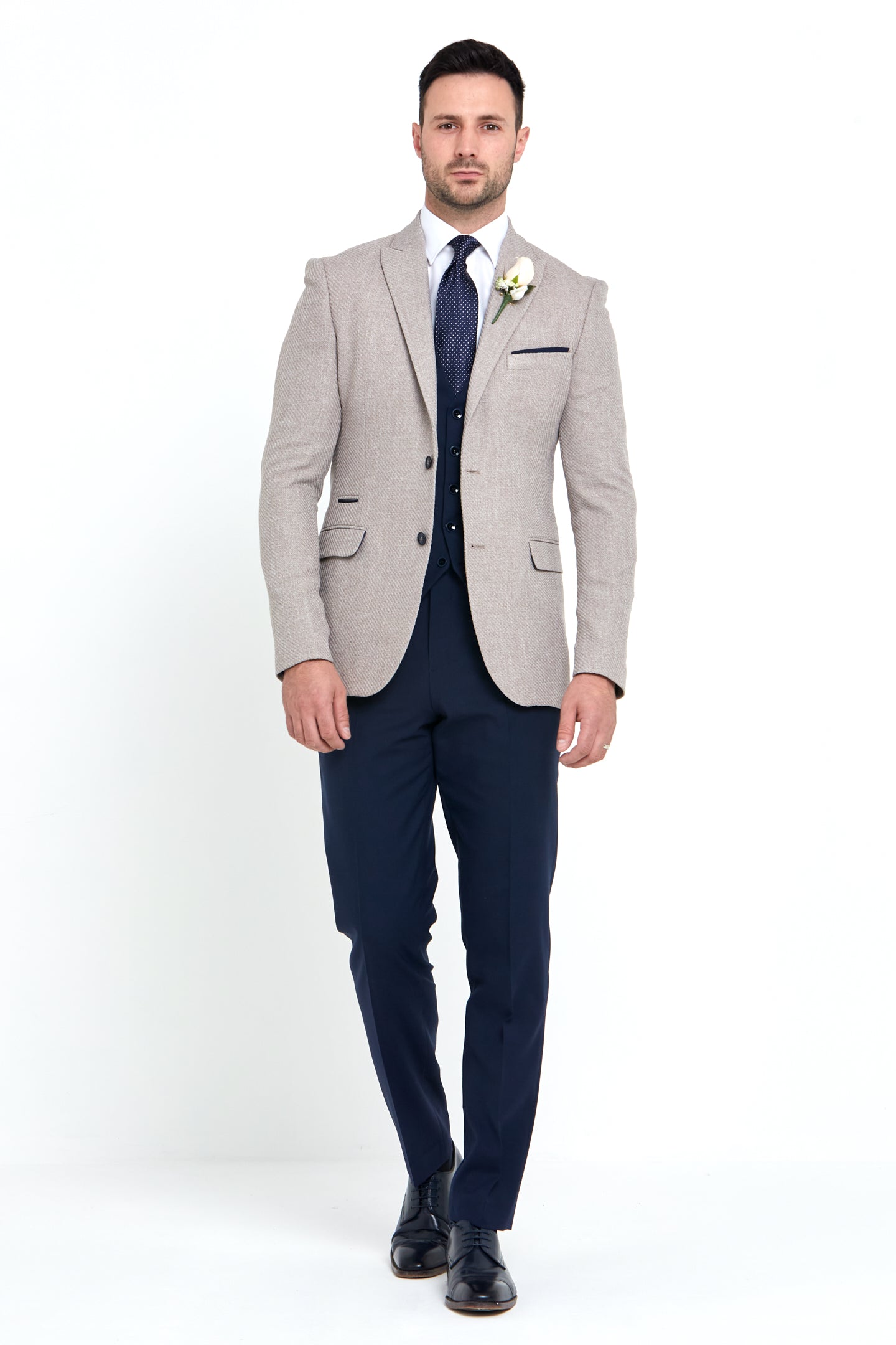 Simon Tapered Fit Beige Blazer - Spirit Clothing