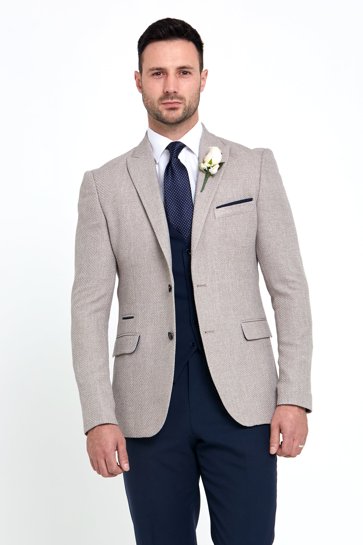 Simon Comfort Fit Beige Jacket - Spirit Clothing