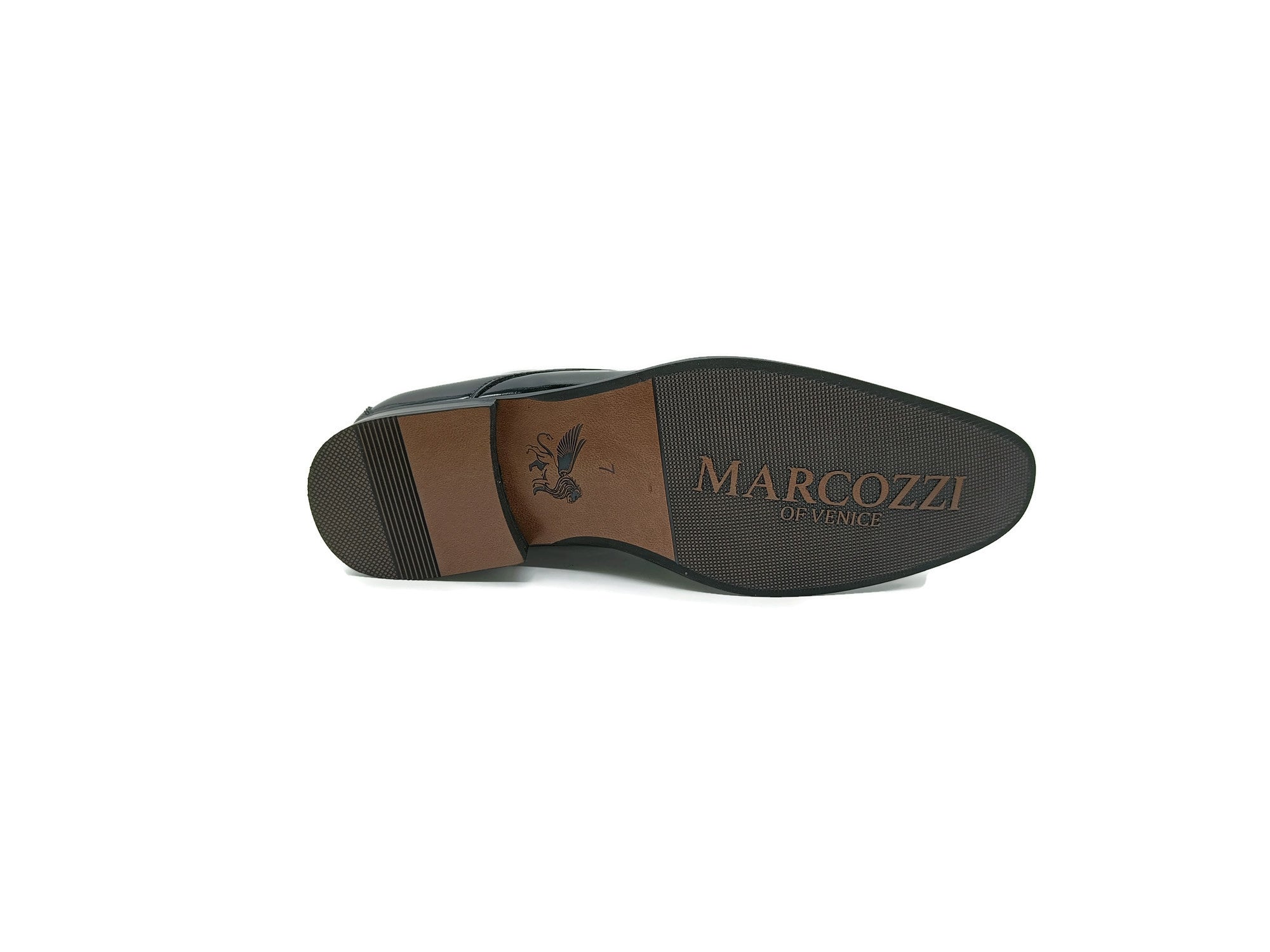 Men's Brussels Black Lace Up Shoe-Bottom View